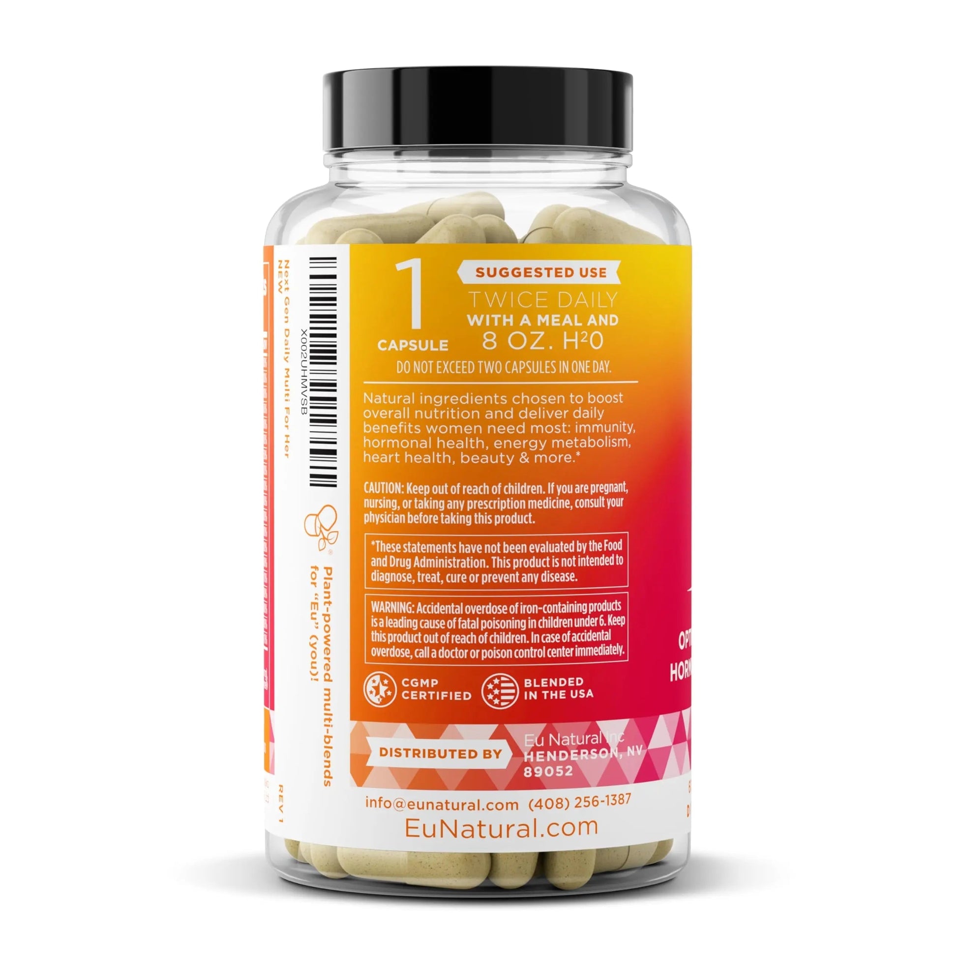 Next Gen Multivitamin for Women – 22 Optimized Vitamins for Immunity, Beauty, Brain, Energy, Bones and Heart – Vitamin C, D, E, K, Iron, B6 and DHA Eu Natural buy supplements canada