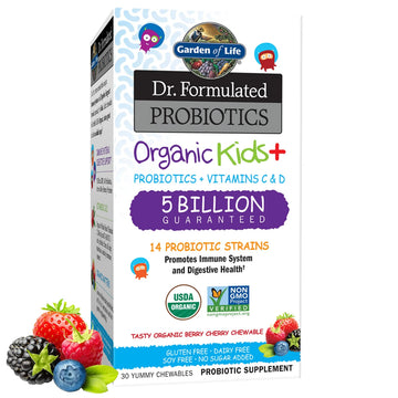 Garden of Life Dr. Formulated Probiotics for Kids, Organic Kids+ - Berry Cherry, 5 Billion CFU Chewable Probiotic plus Vitamin C and D Garden of Life buy supplements canada