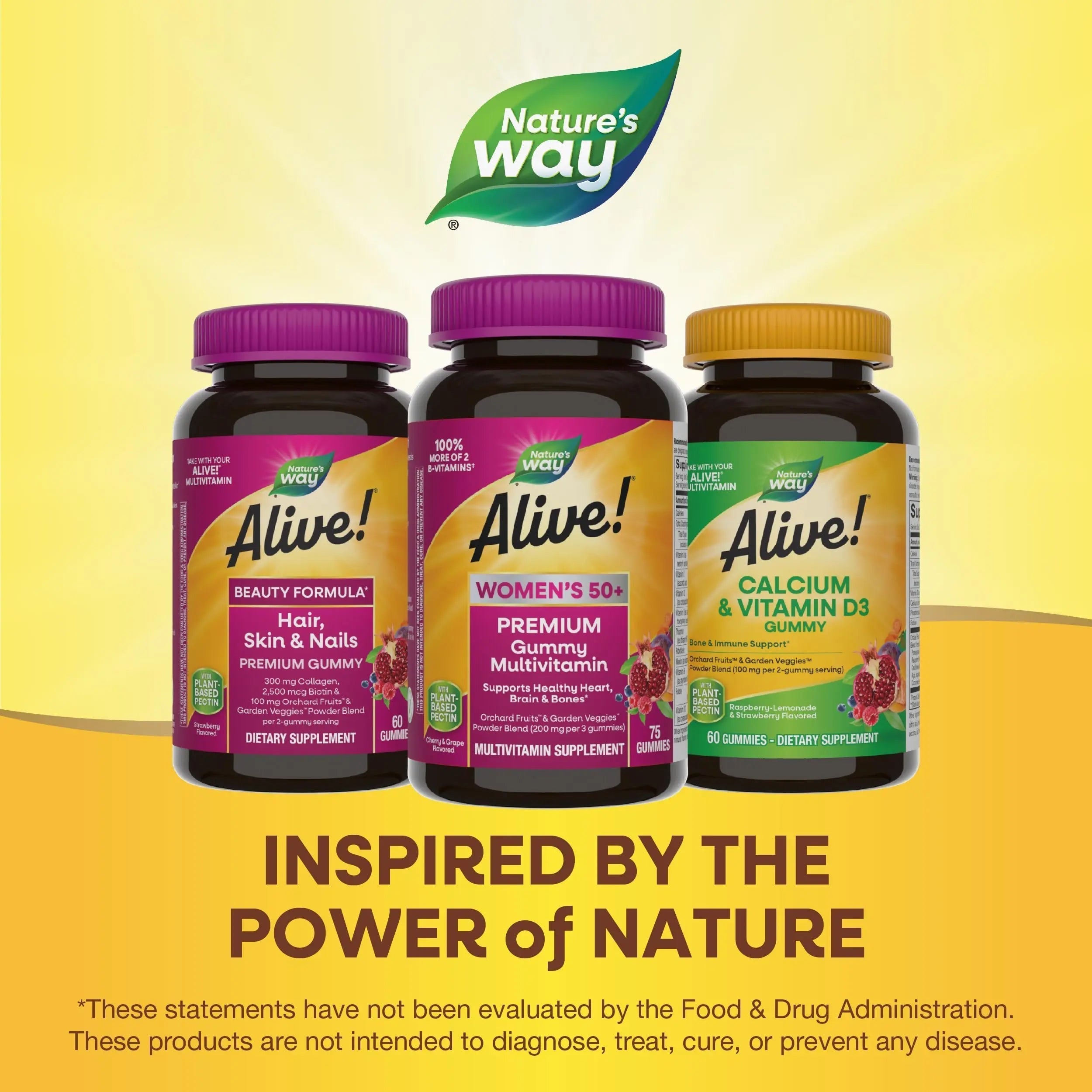 Nature’s Way Alive! Women’s 50+ Premium Gummy Multivitamin, Supports Healthy Heart, Brain & Bones*, B-Vitamins Nature's Way buy supplements canada