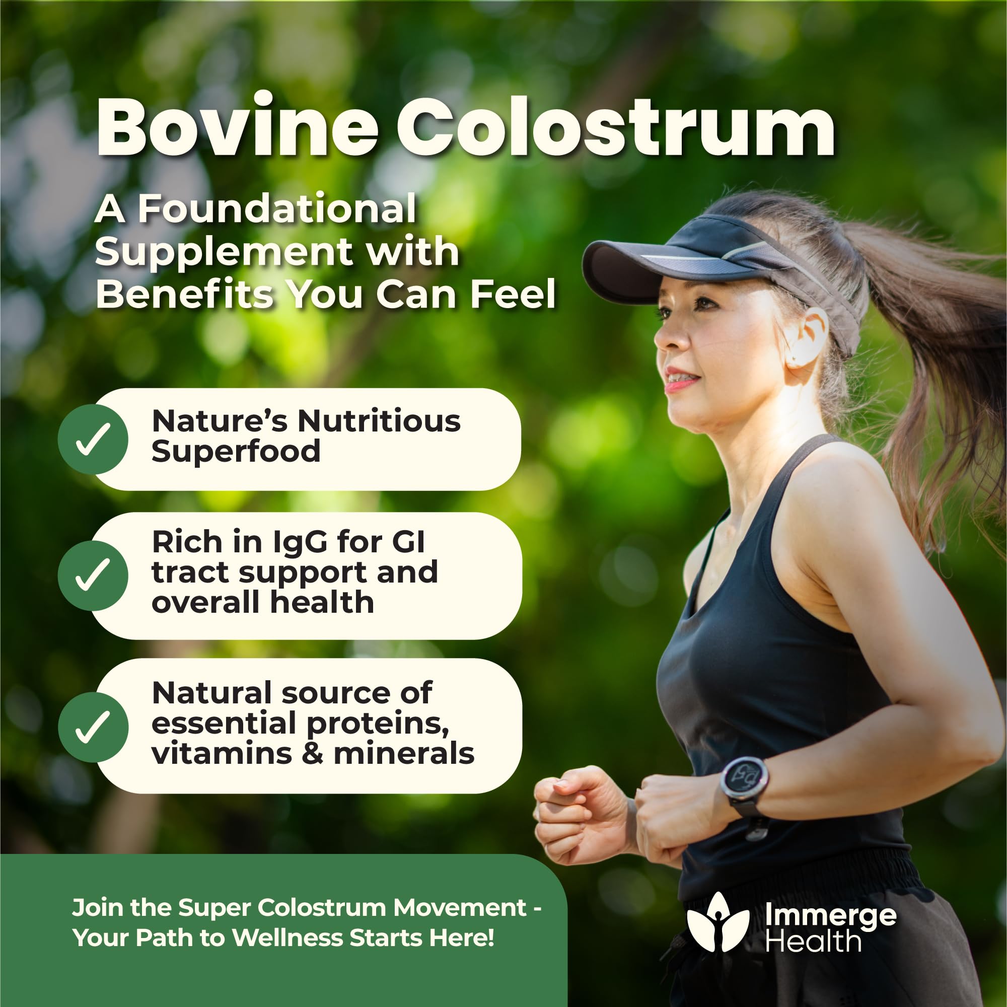 Immerge Health Super Colostrum Powder (60 Servings) – Premium Bovine Colostrum Supplement for Gut Health, Bloating & Immune Support – High IgG, 100% Grass Fed First Milking, Unflavored, Made in USA ImmergeHealth.com buy supplements canada