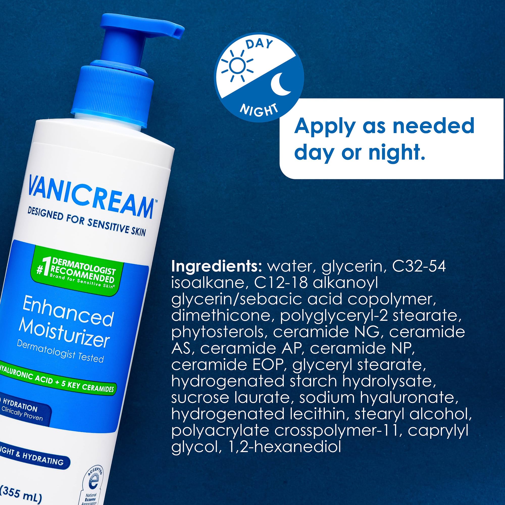 Vanicream Enhanced Moisturizer, 12 fl oz, Formulated without Common Irritants, Body Moisturizer, All-Day Hydration with Hyaluronic Acid Vanicream buy supplements canada