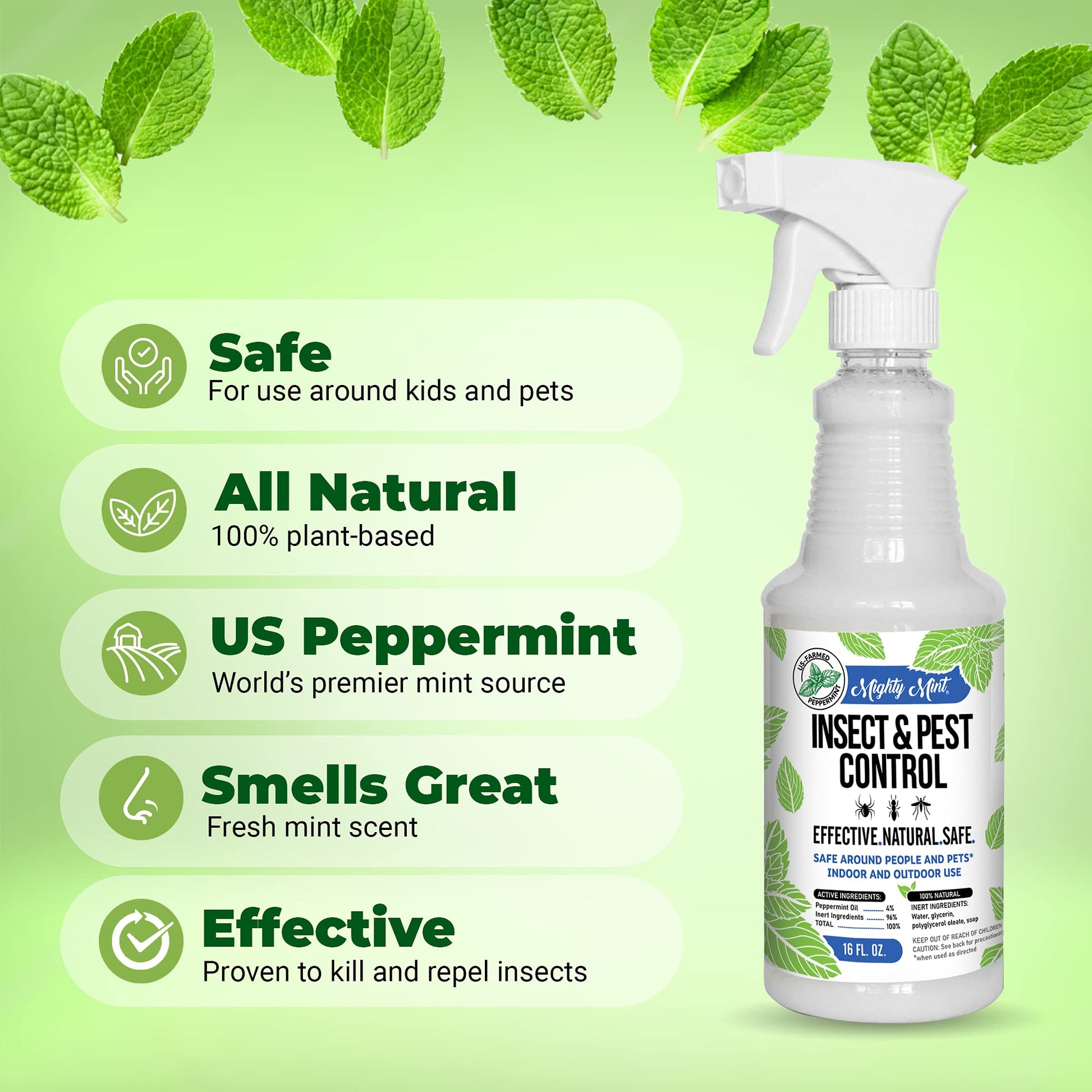 Mighty Mint 16 oz Peppermint Oil Insect & Pest Spray - for Spiders, Ants Mighty Mint buy supplements canada