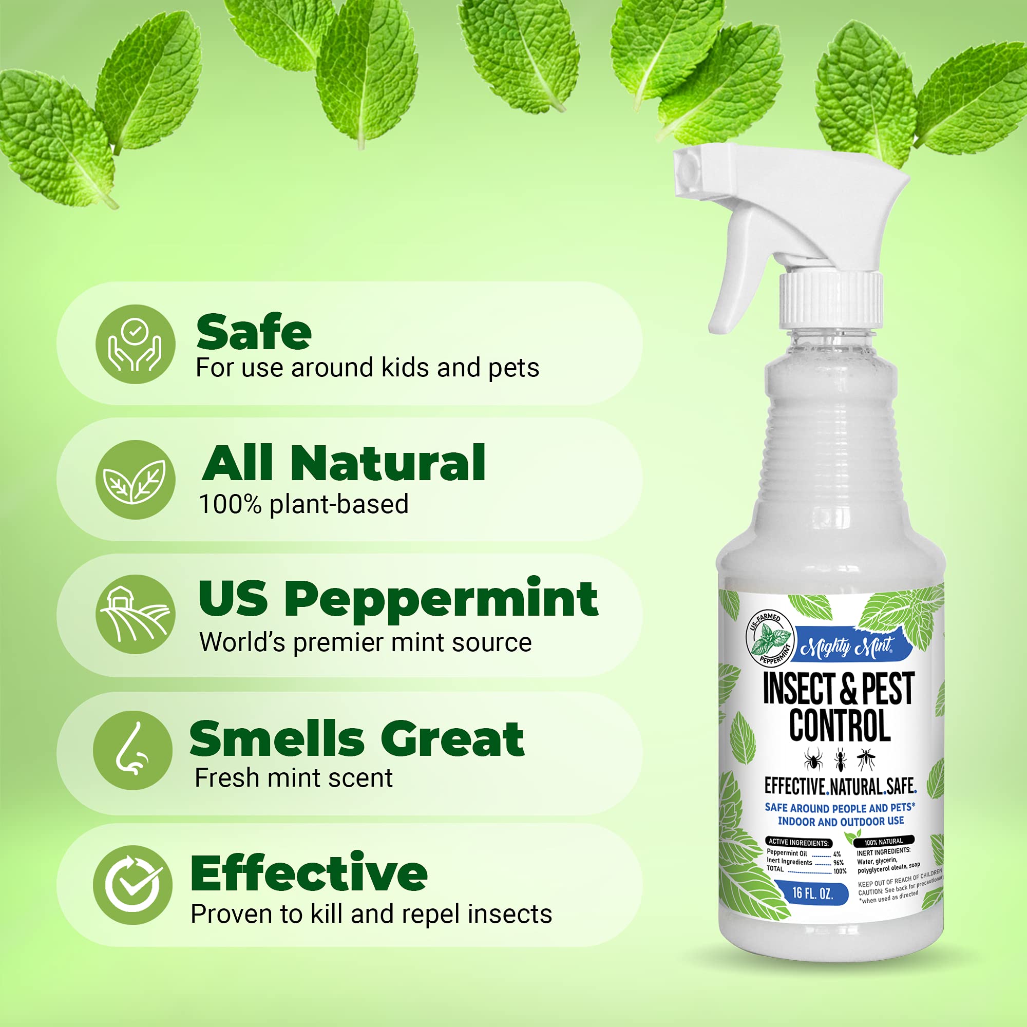 Mighty Mint 16 oz Peppermint Oil Insect & Pest Spray - for Spiders, Ants Mighty Mint buy supplements canada
