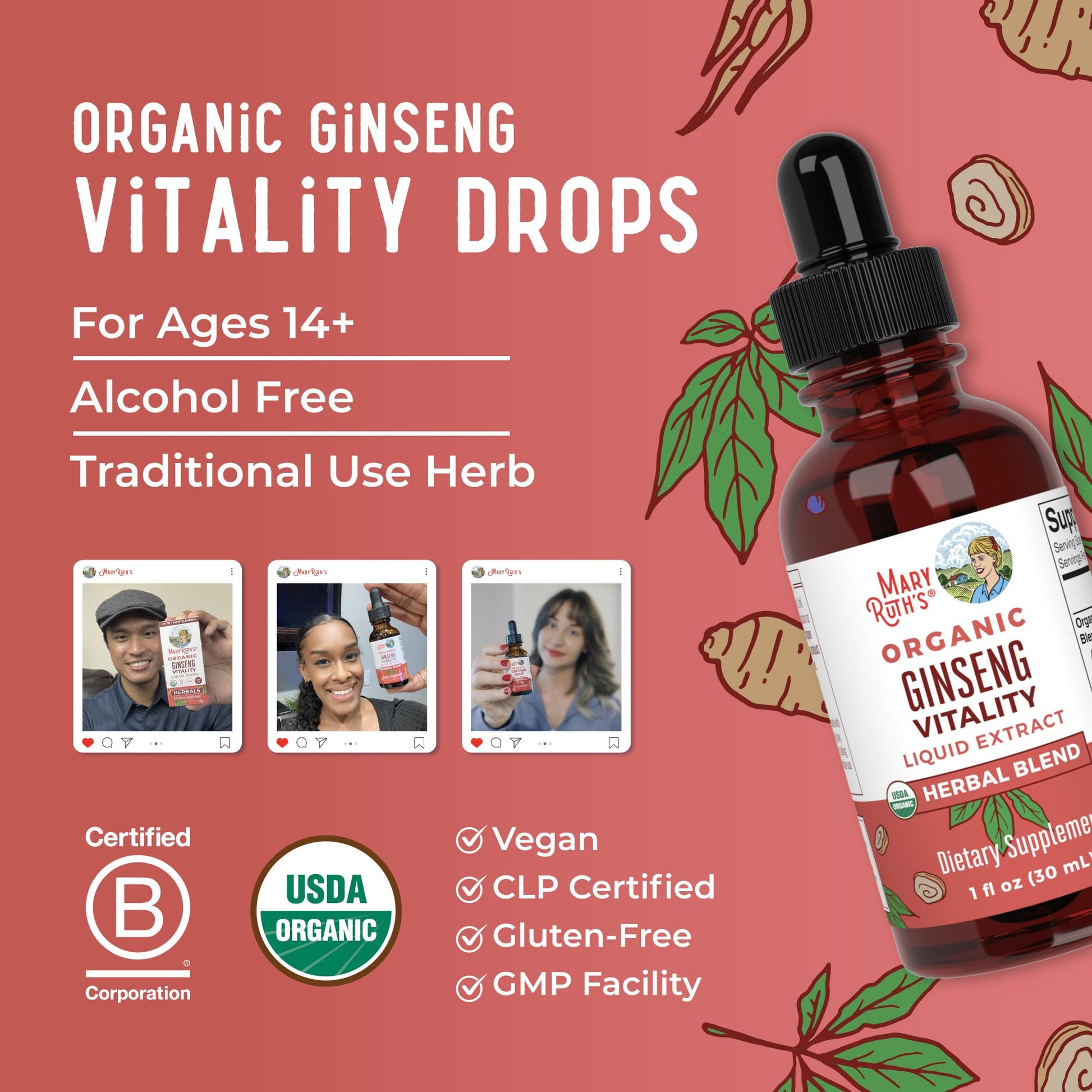 MaryRuth Organics Herbal Supplement for Brain Function | Boost Energy | Memory | Vitality USDA | Ginseng with Ashwagandha | Eleuthero and Maca Root Extract | 1 Fl Oz MARYRUTH'S buy supplements canada