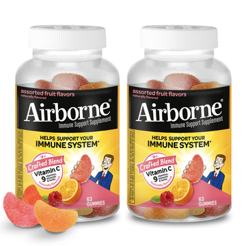 Airborne 750mg Vitamin C Gummies for Adults, Immune Support Gummies with Powerful Antioxidants VIT C & E, Caffeine Free Airborne buy supplements canada