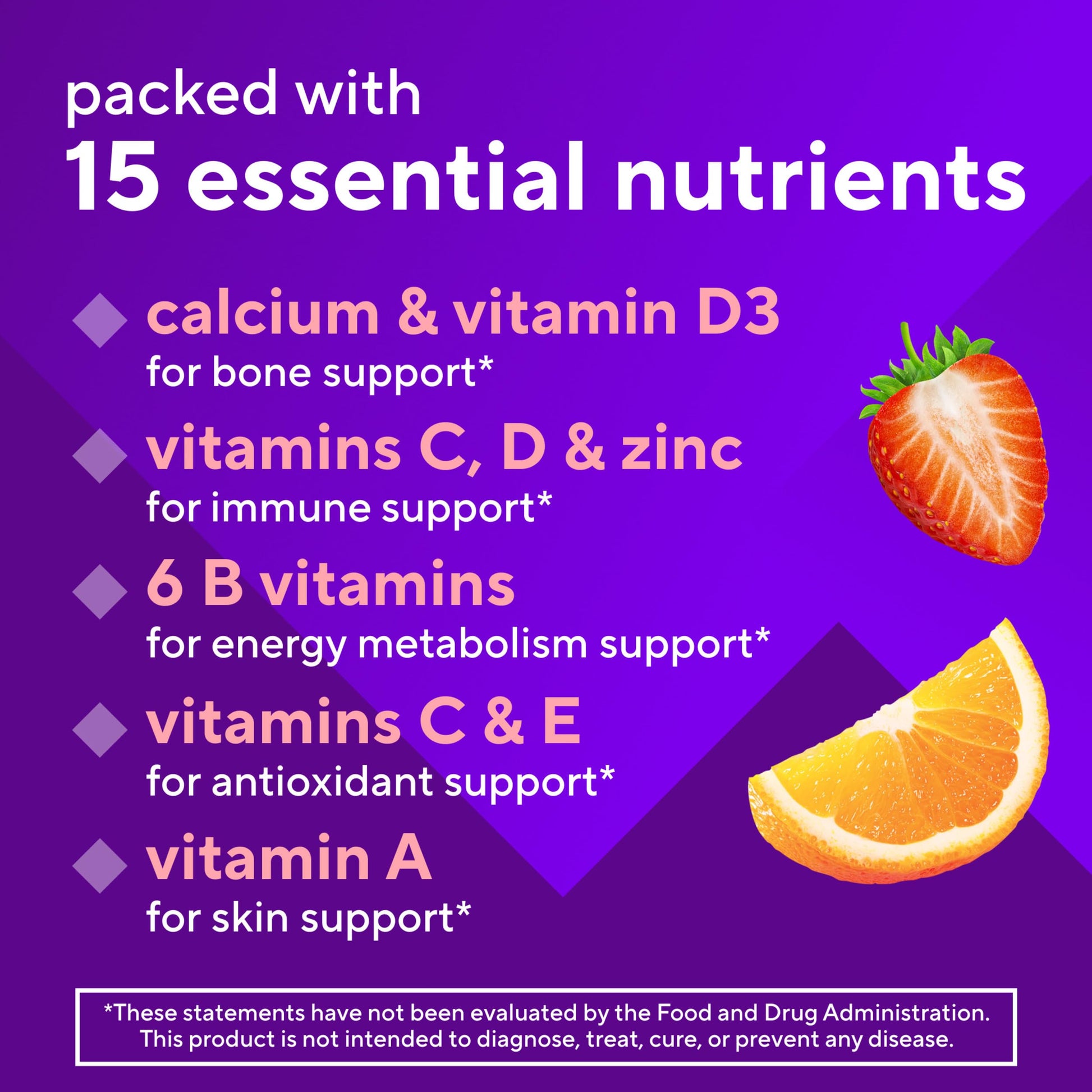 vitafusion GLP-1 Support Multivitamin, Vitamin and Mineral Blend, 15 Essential Nutrients, Citrus Berry Flavor, 90 Count, 45 Day Supply  Vitafusion buy supplements canada