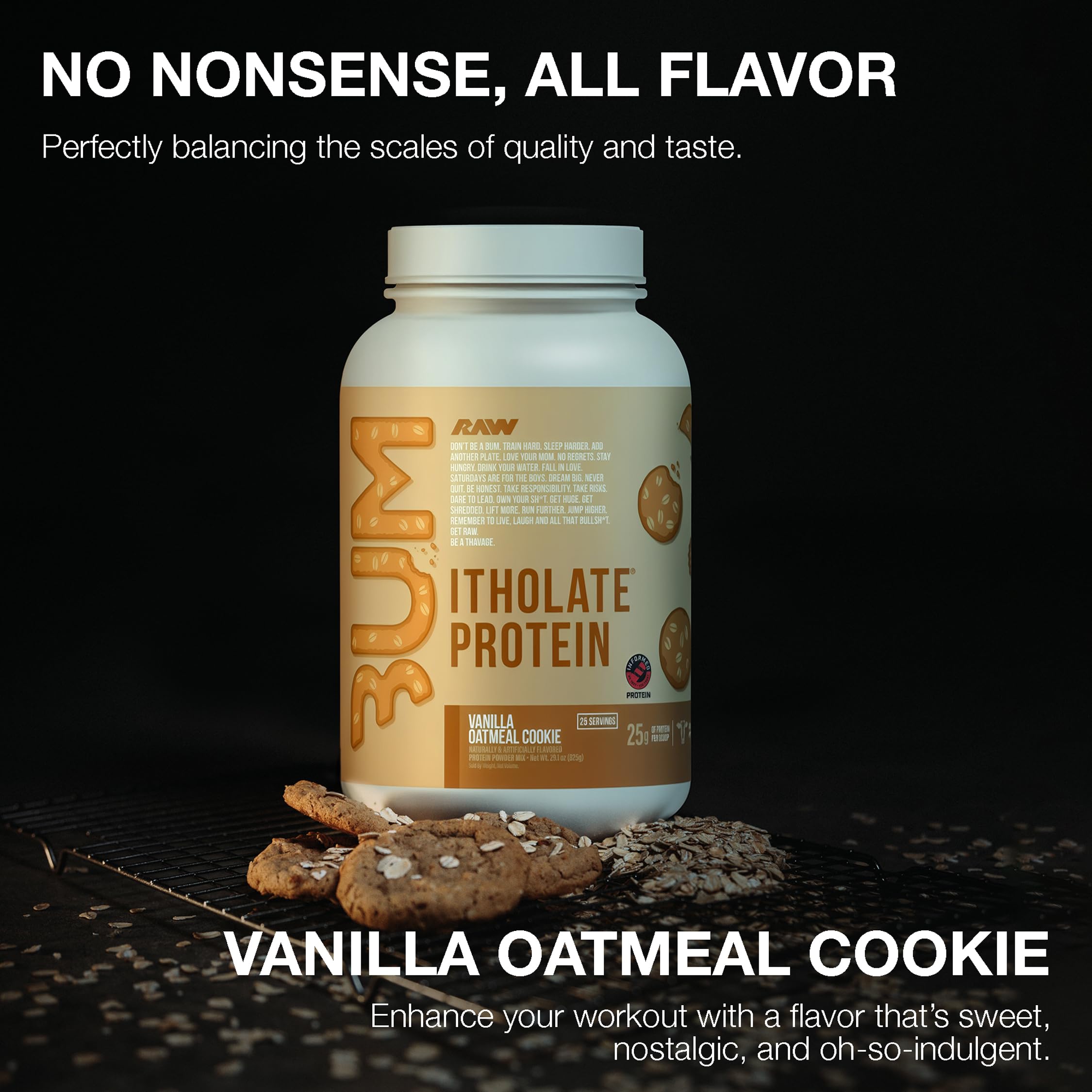 RAW Whey Isolate Protein Powder, Vanilla Oatmeal Cookie (CBUM Itholate Protein) - 100% Grass-Fed Sports Nutrition for Muscle Growth & Recovery - Low-Fat, Low Carb RAW buy supplements canada