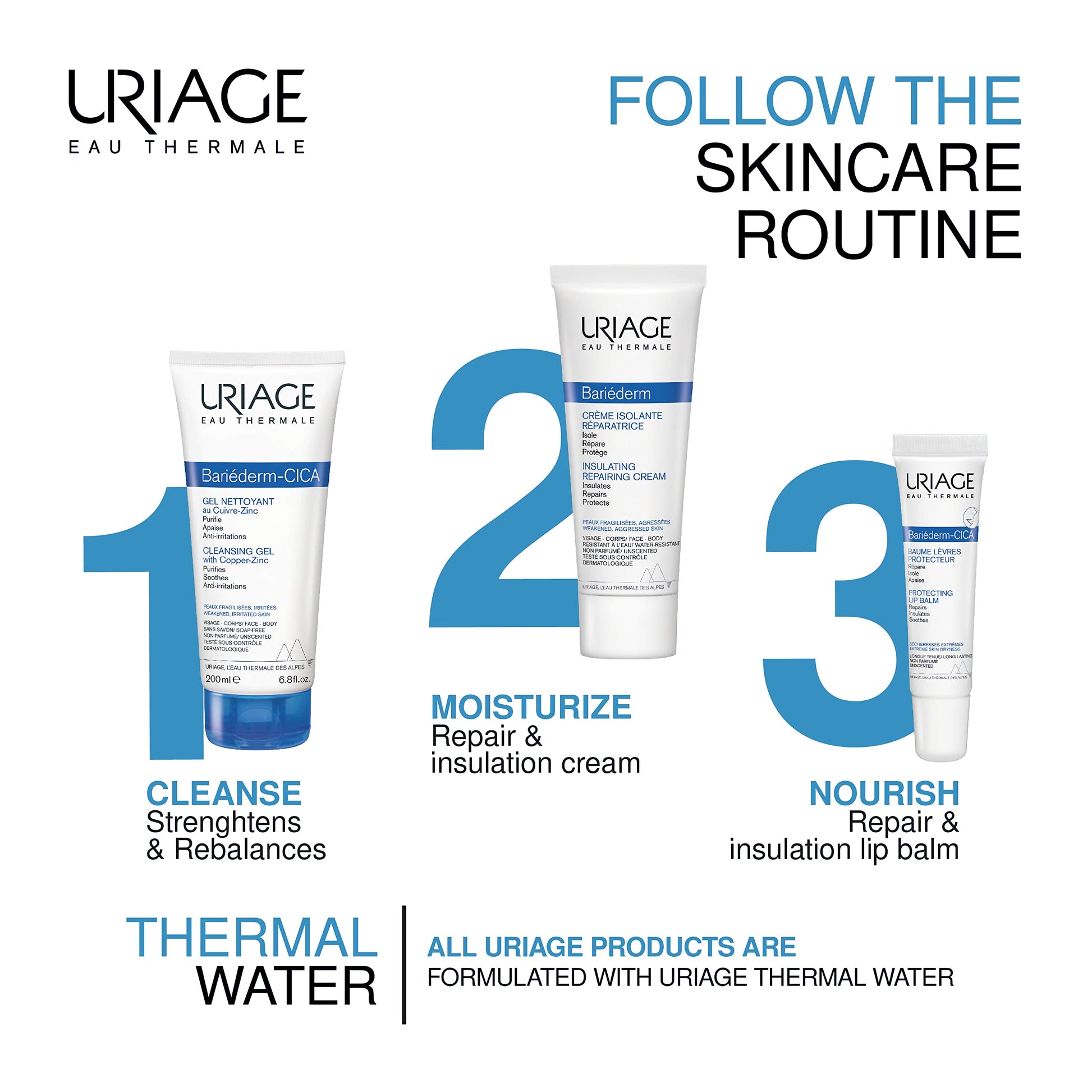 URIAGE Bariederm Insulating Repairing Cream 2.5 fl.oz. | Skin Regenerating Moisturizer Uriage buy supplements canada