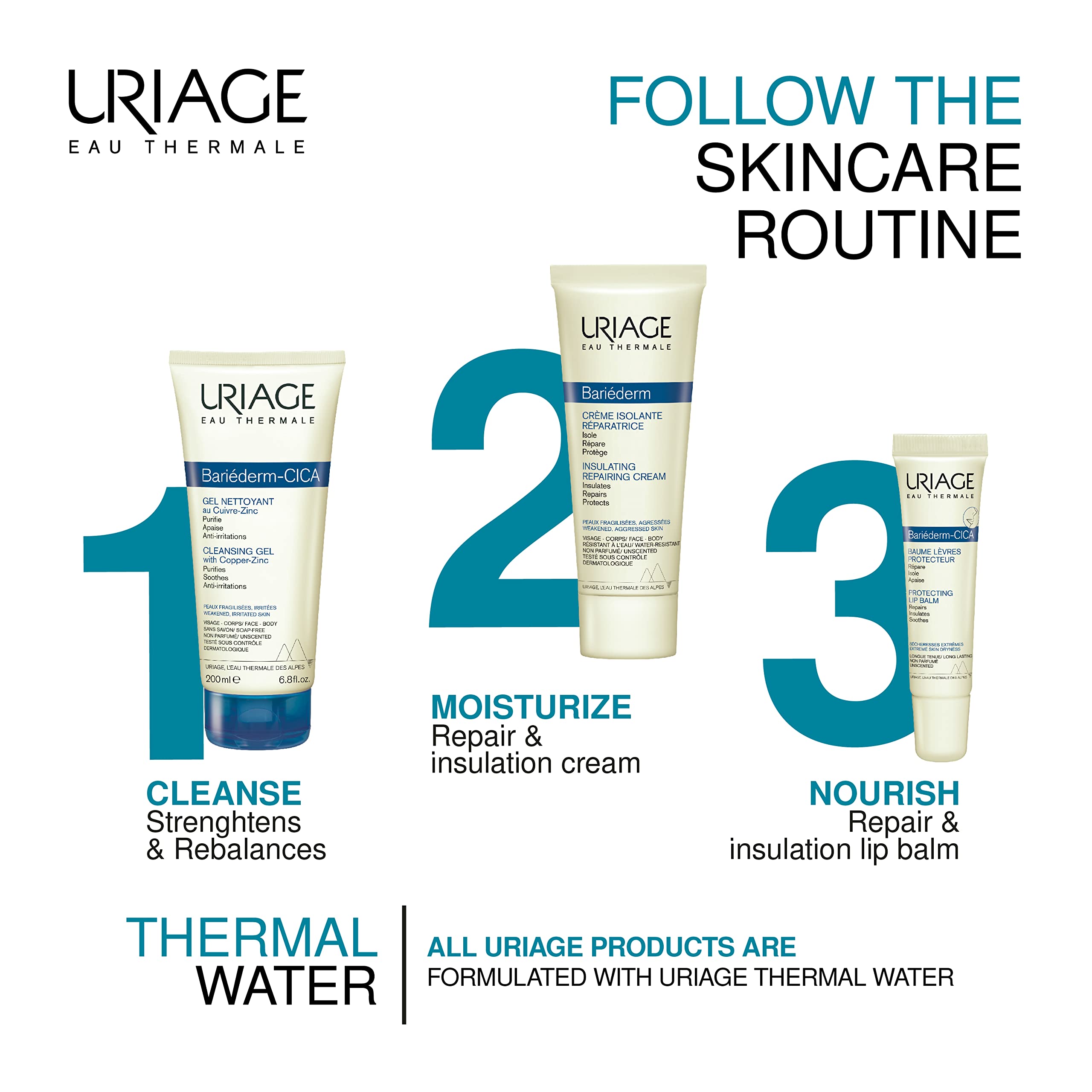 URIAGE Bariederm Insulating Repairing Cream 2.5 fl.oz. | Skin Regenerating Moisturizer Uriage buy supplements canada