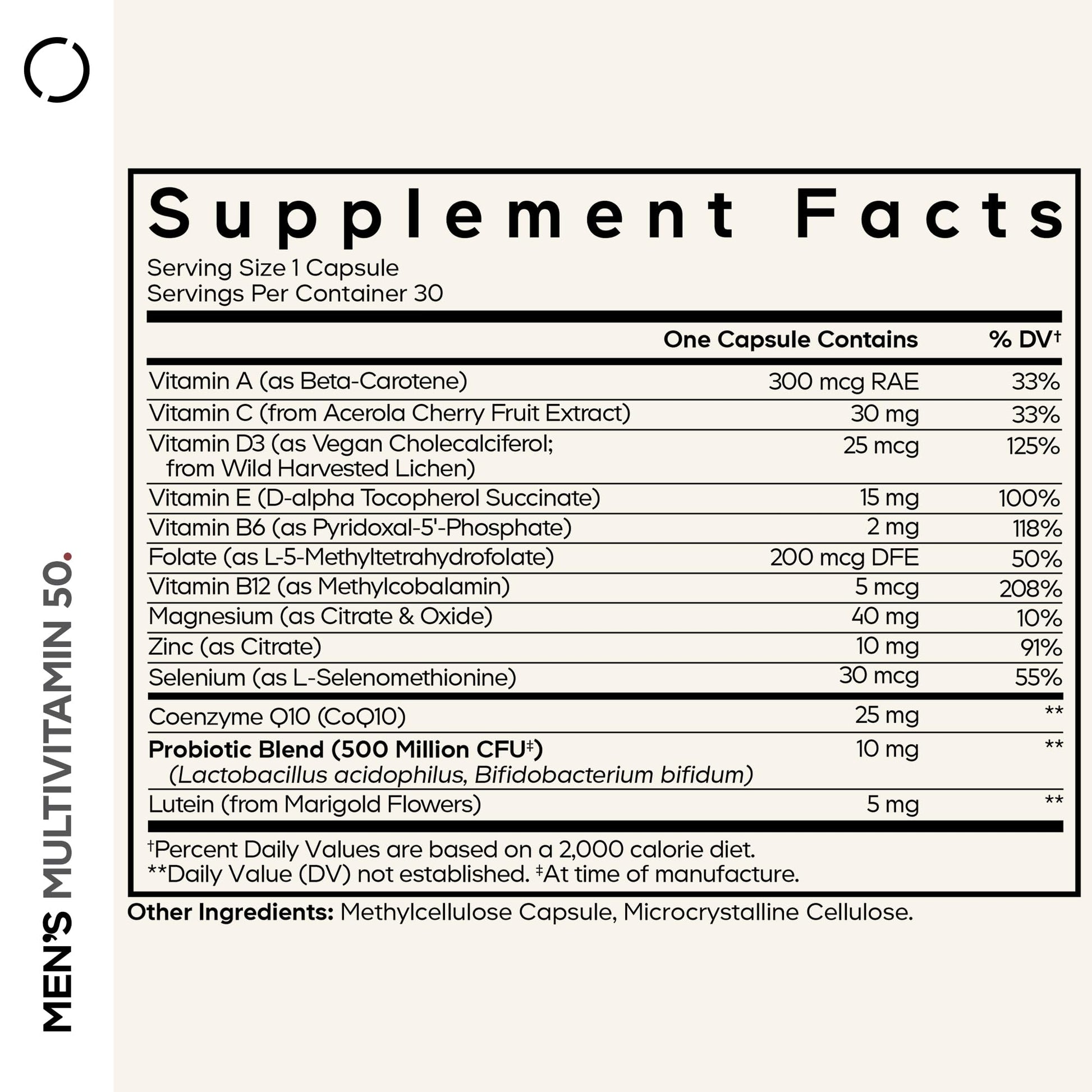 Codeage Men's Multivitamin 50 - Essential Vitamins & Minerals for Men Over 50 - Daily Multivitamins for Men Supplement - Vitamin A, C, D3, E, B6, B1, CoQ10, Probiotics, Lutein - Non-GMO - 30 Capsules Codeage buy supplements canada