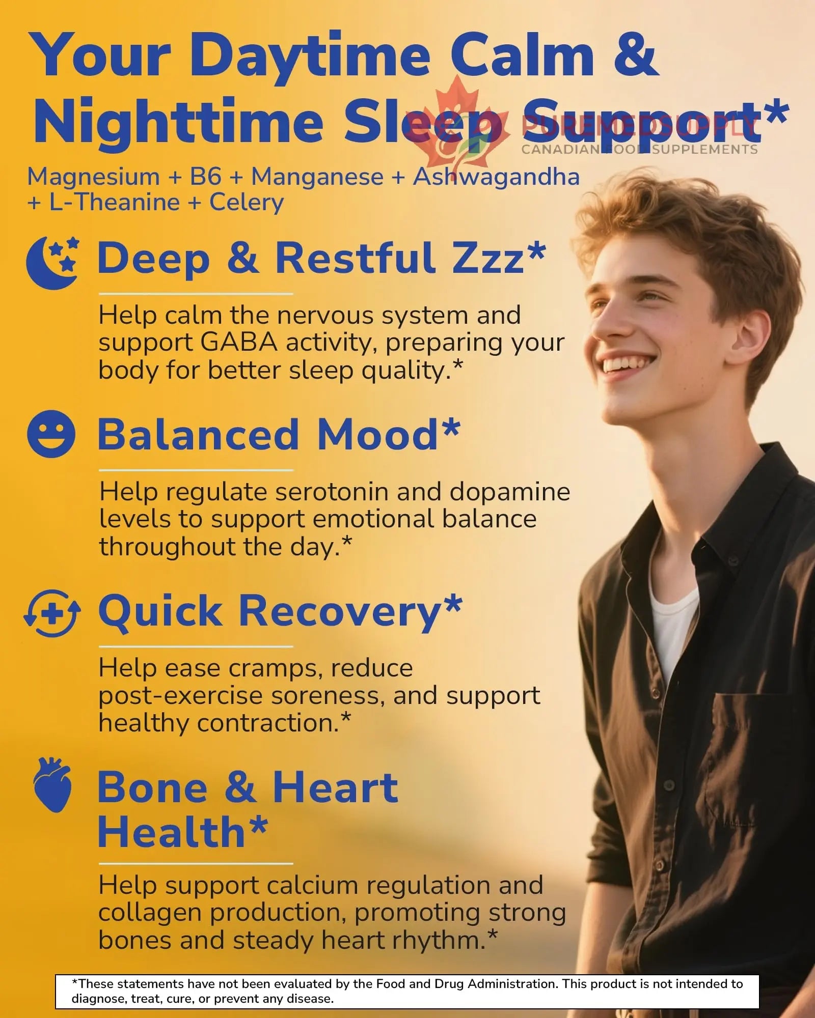 Vitalibre Magnesium Complex Supplement 500mg + Ashwagandha, L-Theanine, Vitamin B6 & Celery, High Absorption Magnesium Glycinate, Citrate, Malate, Sleep & Bone Support, 120 Vegan Capsules Vitalibre buy supplements canada