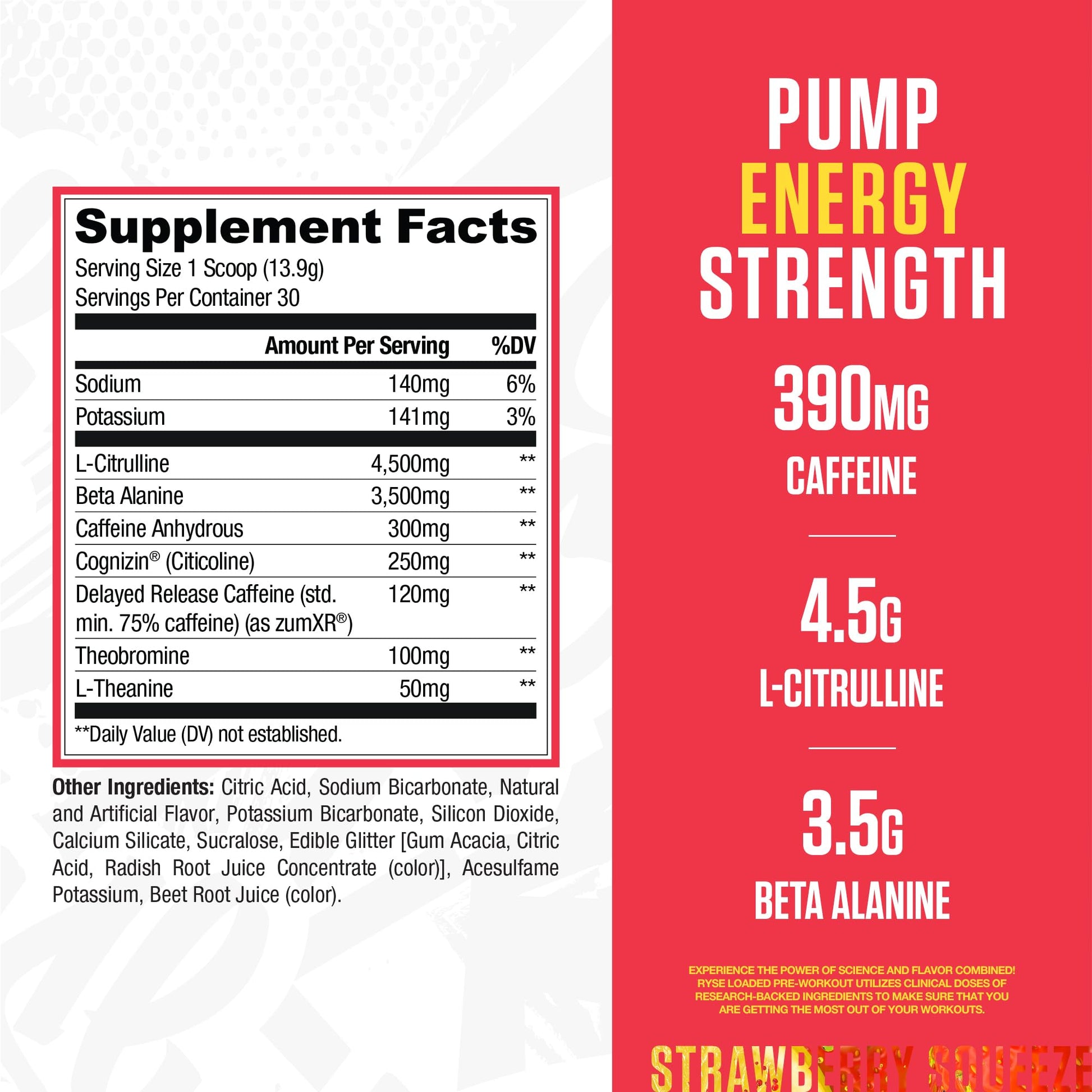 RYSE Loaded Pre Workout Powder - Strawberry Squeeze - Daily Pre-Workout for Men & Women with 390mg Caffeine, Beta Alanine, and Citrulline for Pump RYSE Up Supplements buy supplements canada