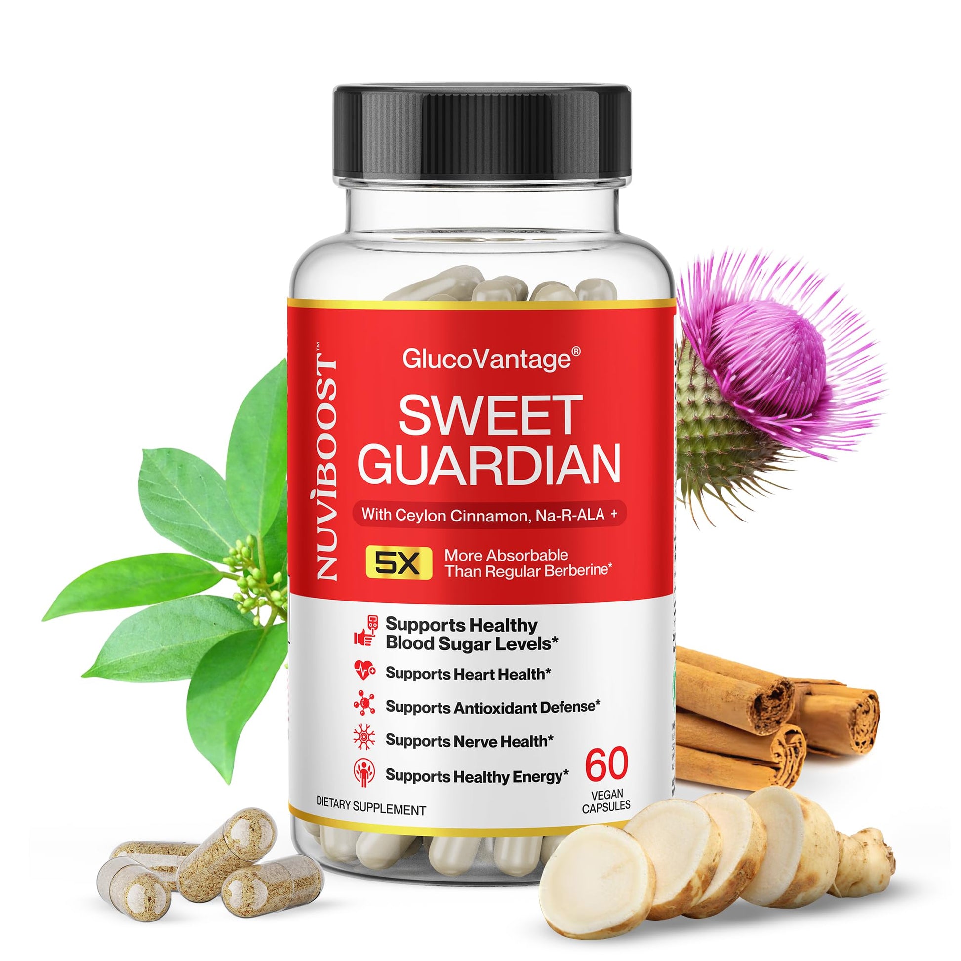 NUVIBOOST Super Dihydroberberine (GlucoVantage®) 200mg with Ceylon Cinnamon, Alpha Lipoic Acid, Selenium, Gymnema Sylvestre, Benfotiamine and Others for Overall Immunity. NUVIBOOST buy supplements canada