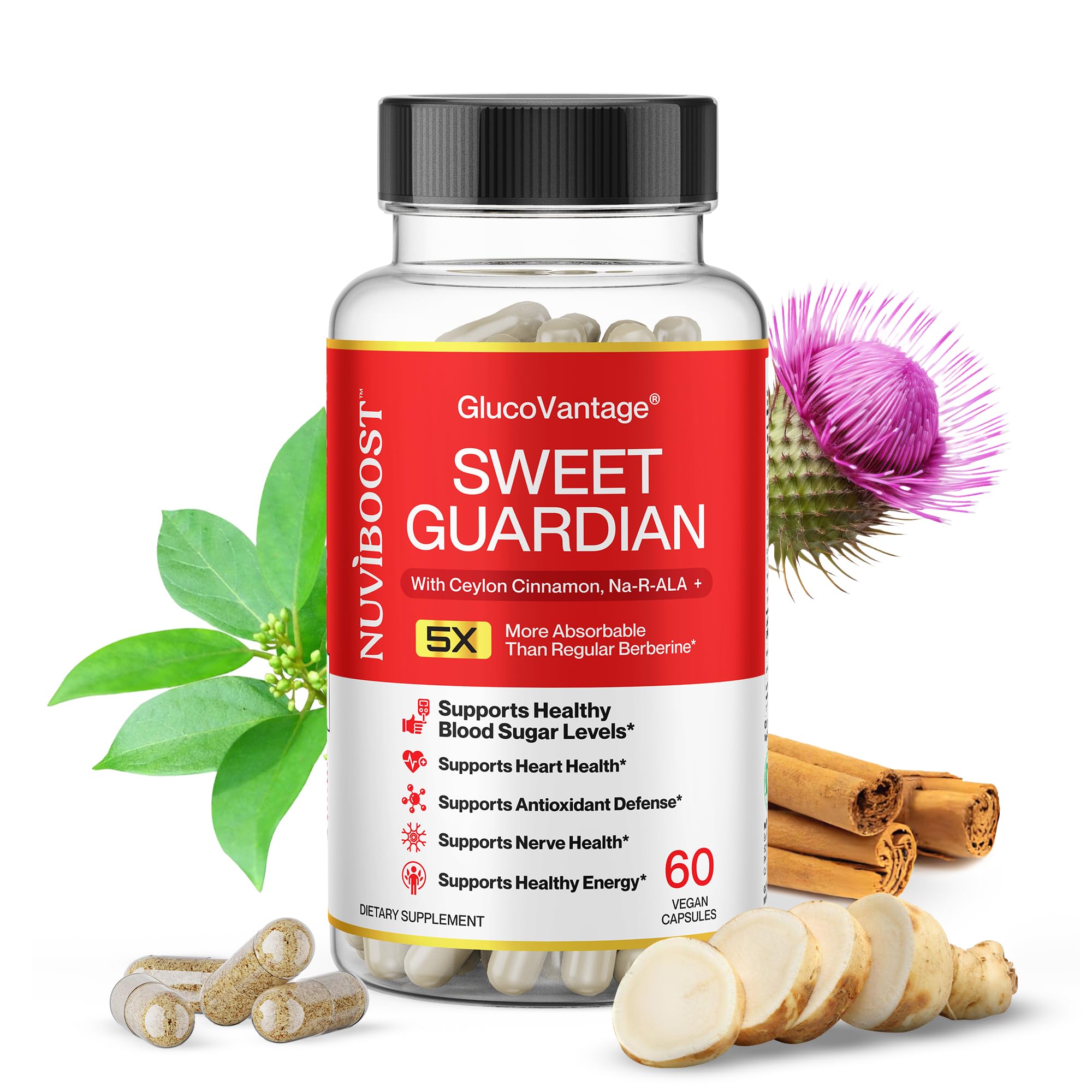 NUVIBOOST Super Dihydroberberine (GlucoVantage®) 200mg with Ceylon Cinnamon, Alpha Lipoic Acid, Selenium, Gymnema Sylvestre, Benfotiamine and Others for Overall Immunity. NUVIBOOST buy supplements canada