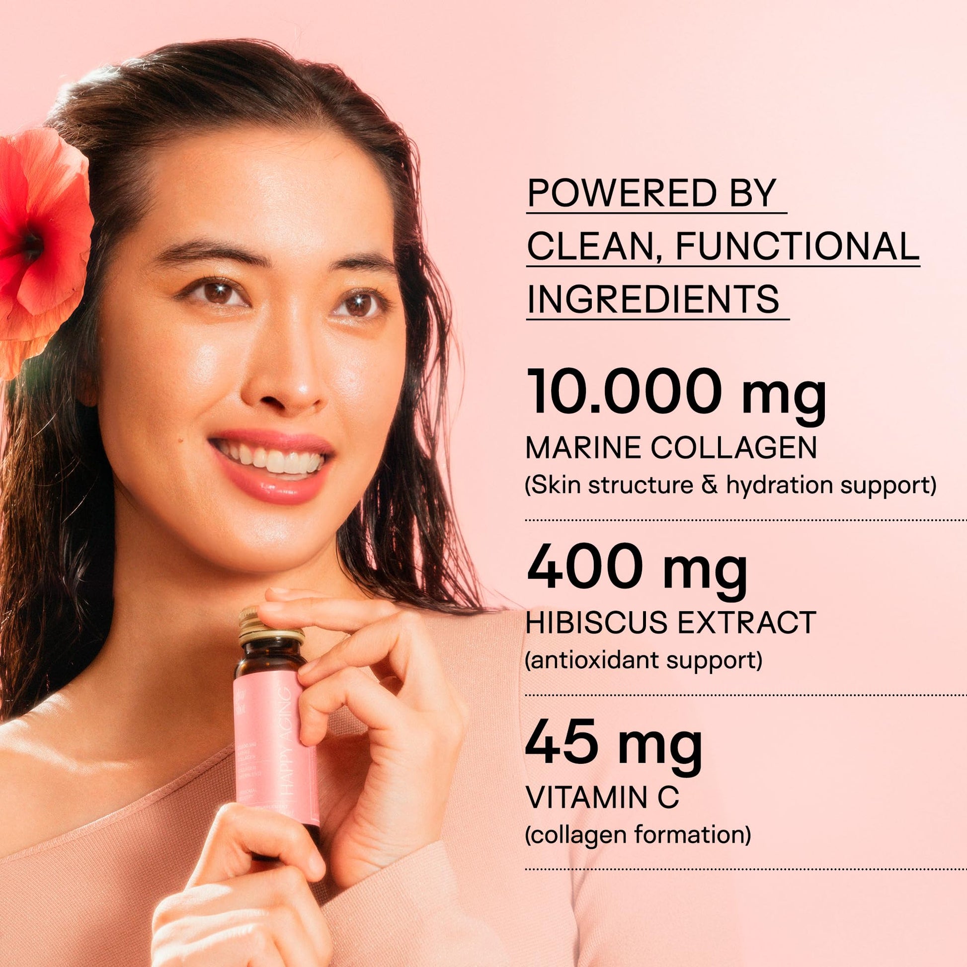 Happy Aging Marine Collagen Peptides Glow Shot 10,000mg - Liquid Collagen for Women with Liposomal Delivery - Promotes Skin Hydration, Elasticity & Radiance - Supports Hair & Nails, 10 Shots Happy Aging buy supplements canada