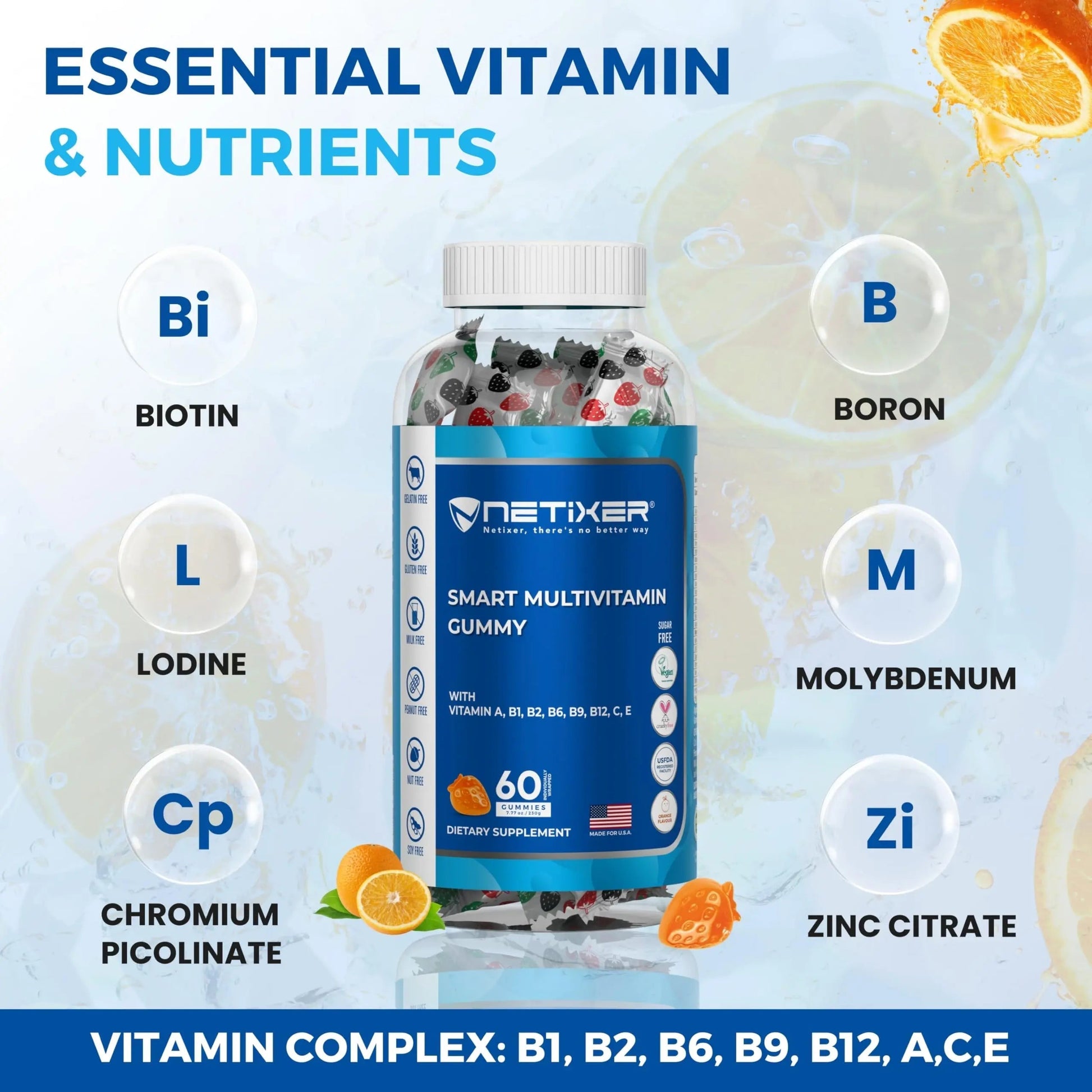 nETiXER Multivitamin Gummies – 60 Vegan Berry Gummies with Vitamins A, C, D, E, B12, Biotin, Zinc, Iodine – Gelatin-Free, Gluten-Free nETiXER buy supplements canada