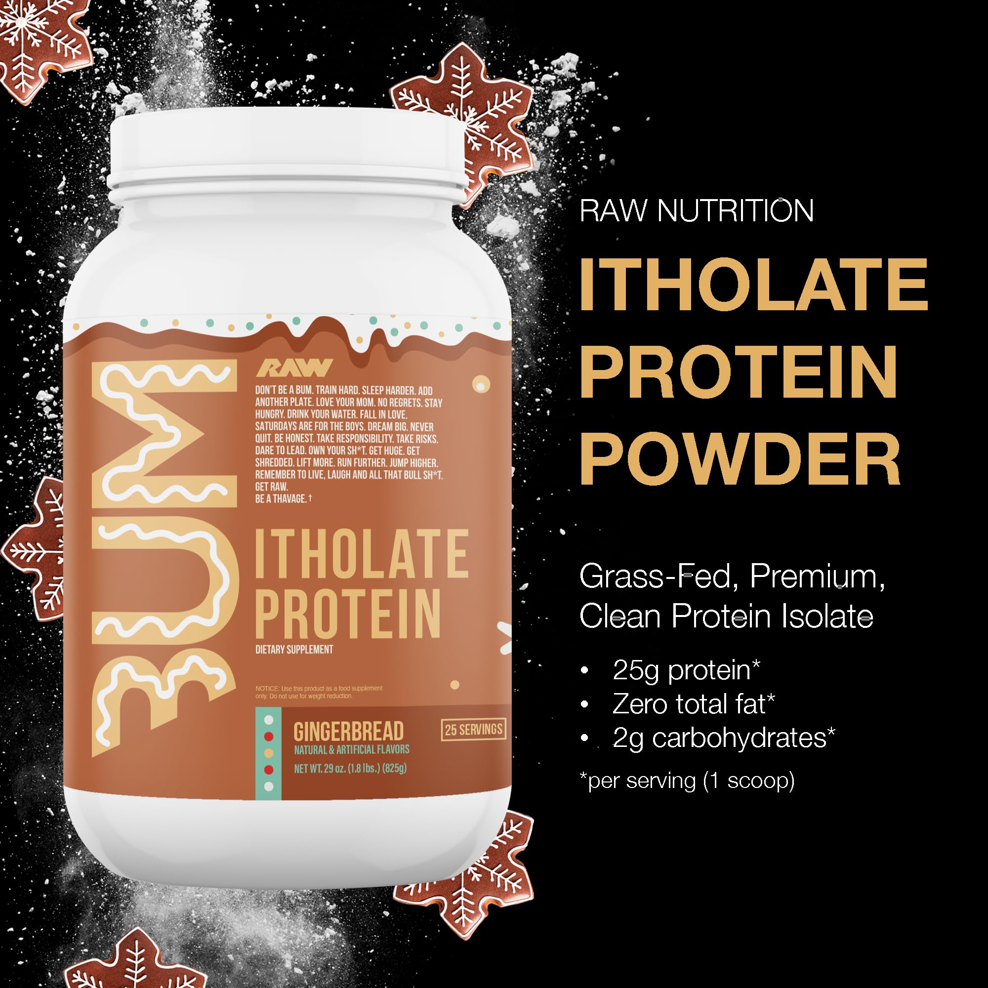 RAW Whey Isolate Protein Powder, Gingerbread (CBUM Itholate Protein) - 100% Grass RAW buy supplements canada
