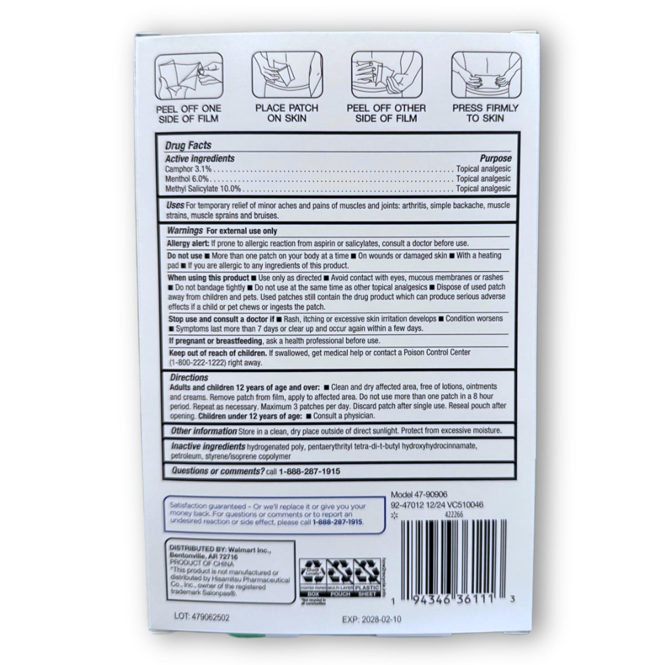 FUSION SHOP STORE Smart choices, meaningful life! Topical Patch with Menthol, Camphor, Methyl salycilate, 6 Count (Pack of 15) FUSION SHOP STORE Smart choices, meaningful life! buy supplements canada