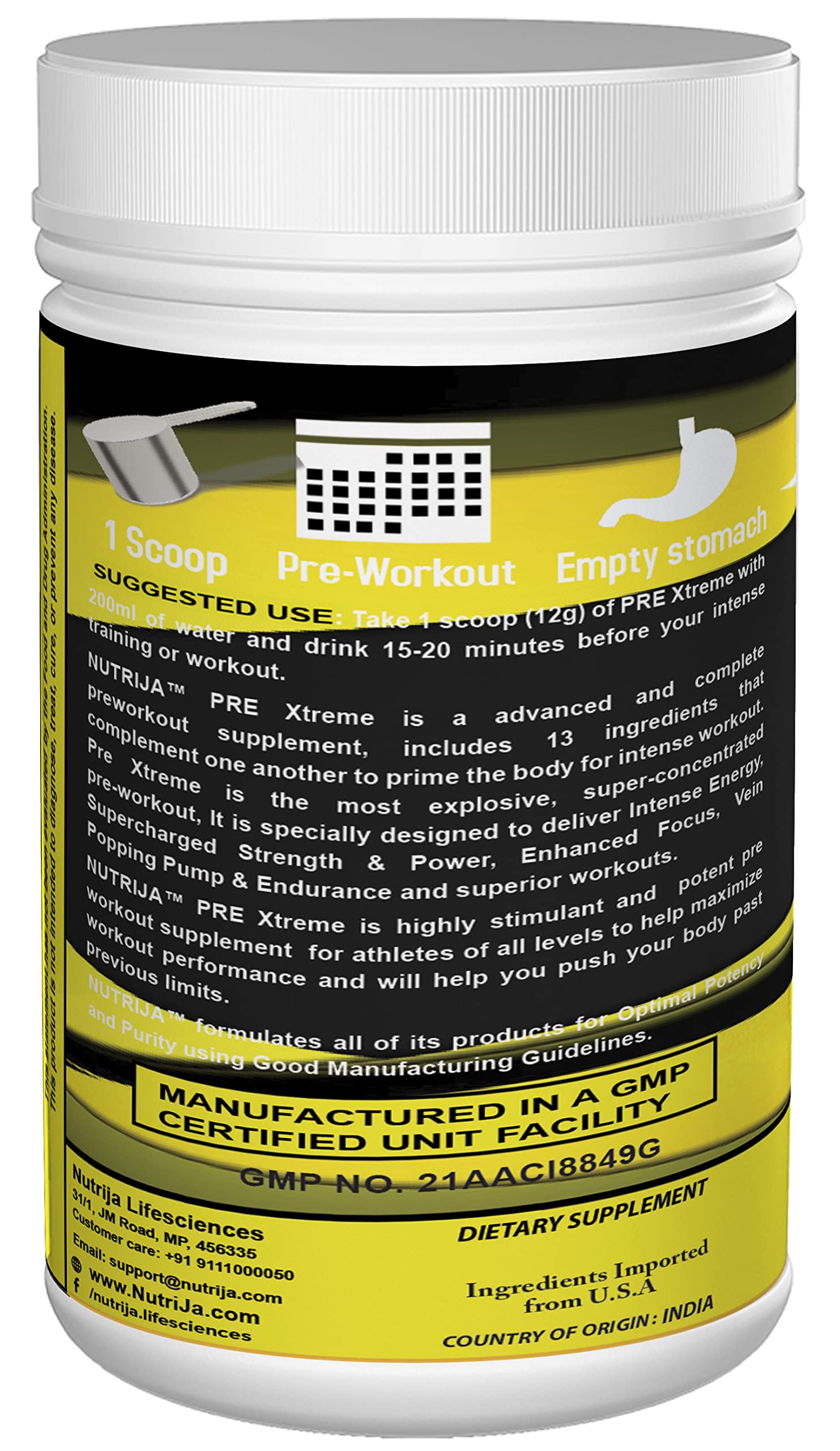 NutriJa Pre Xtreme - Pre Workout Supplement - 30 Servings (Tangy Orange) NutriJa buy supplements canada