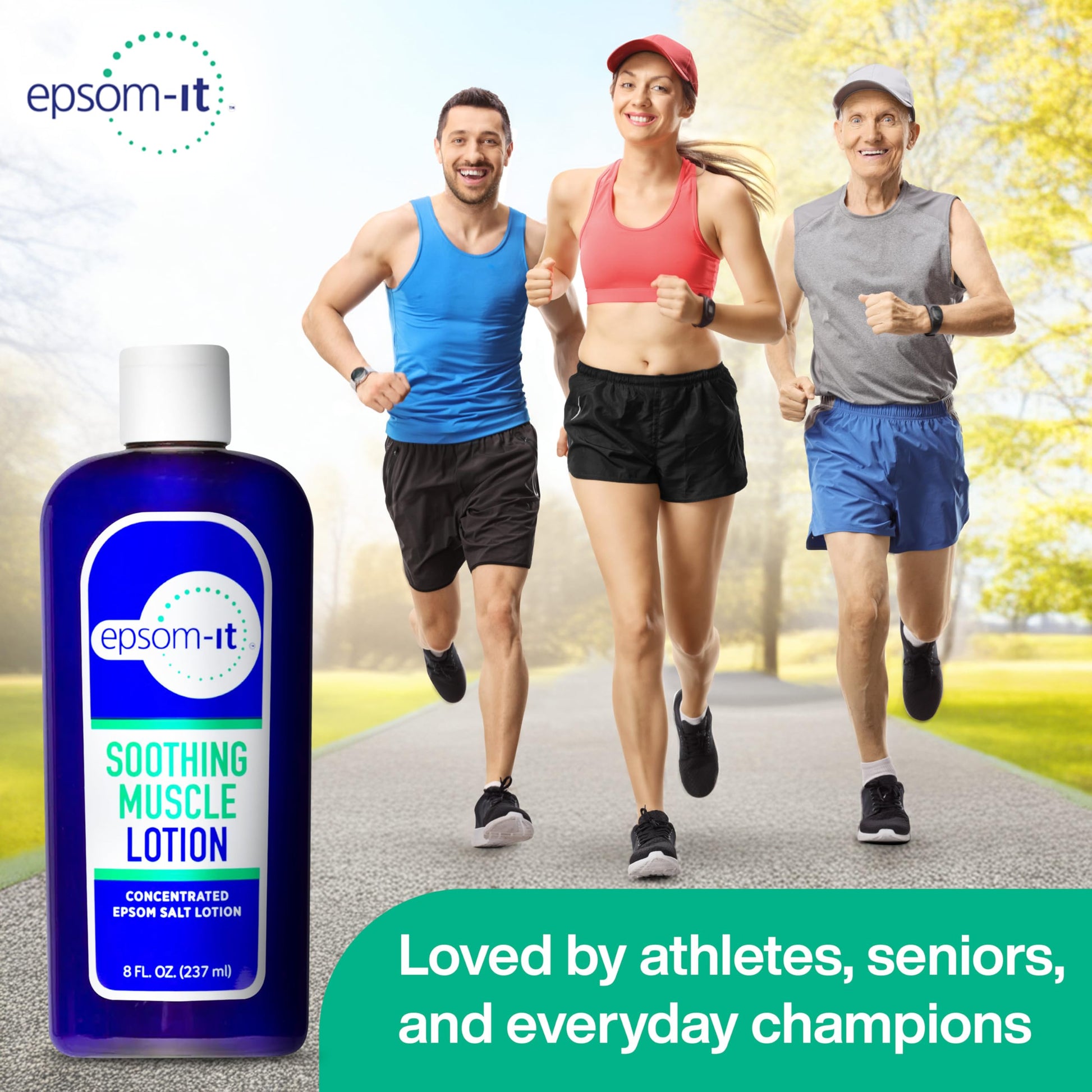 Epsom-It Soothing Muscle Magnesium Lotion – Epsom Salt Topical Cream with Arnica and Magnesium Sulfate - Designed for Muscle Stiffness, Leg Cramps, Feet, Knees and Achy Feet - 8.0 oz EPSOM-IT buy supplements canada