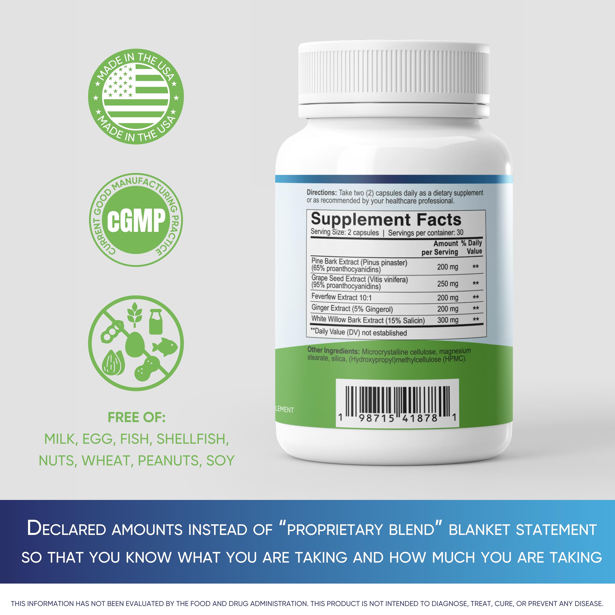 MigRePair MM Bottle of 60 - Doctor Formulated Natural Herbal Migraine Supplement for Women, Menstrual Migraine Relief, Hormonal Migraine Support with Feverfew, White Willow Bark Pine Bark & Grape Seed Migraceutics buy supplements canada