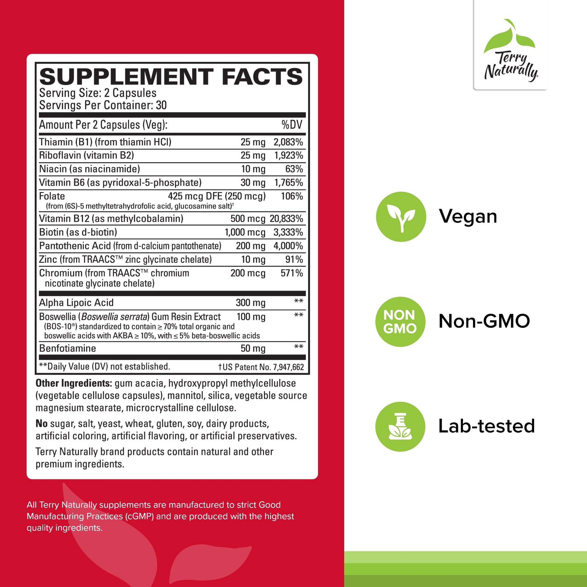 Terry Naturally Healthy Feet & Nerves - Herbal Supplement with Bioactive Vitamin B12 - Circulation & Nerve Health Support Supplement - Vegan Capsules with Boswellia Serrata - 60 Capsules Terry Naturally buy supplements canada