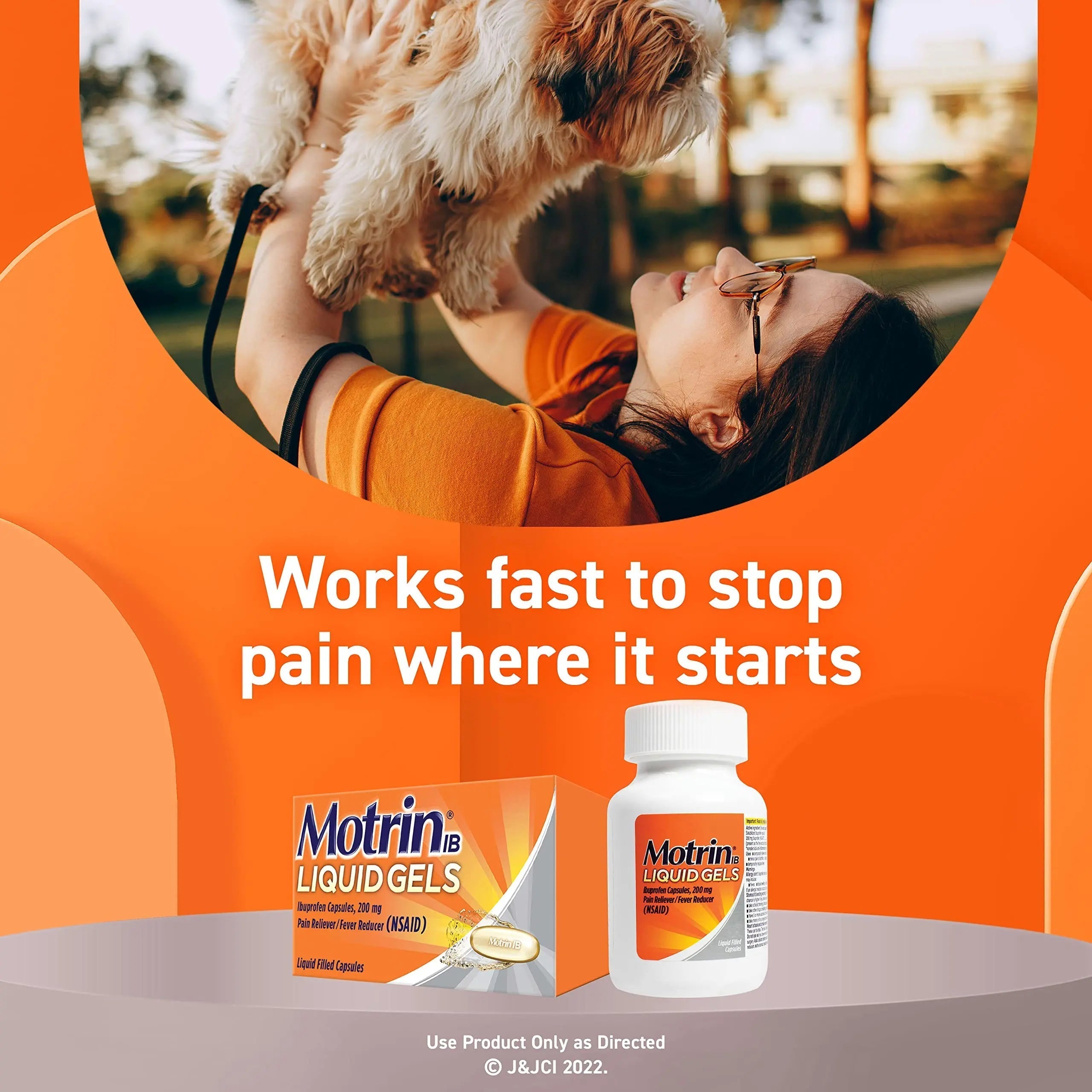Motrin IB Liquid Gels with 200mg Ibuprofen per Caplet, Pain Reliever & Fever Reducer for Adults, Relief from Minor Arthritis Pain, Muscle Aches, Headache, Menstrual Cramps & Backache, 120 ct Motrin buy supplements canada