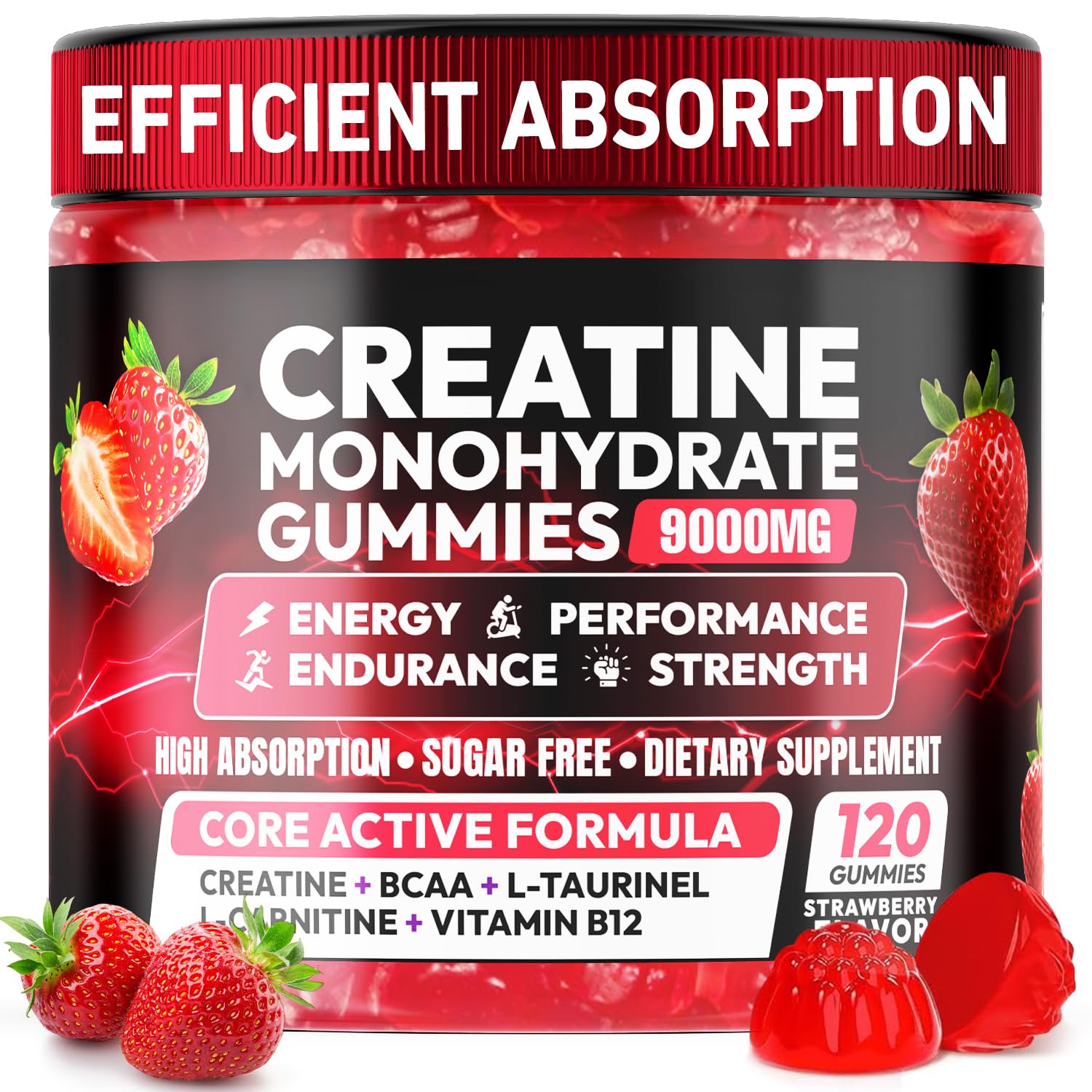 Creatine Gummies Monohydrate Complex 9000MG, Chewable Creatine Monohydrate Gummies for Men & Women with L-Taurine, BCAA 2:1, B12/6, Building Muscle Cytona buy supplements canada