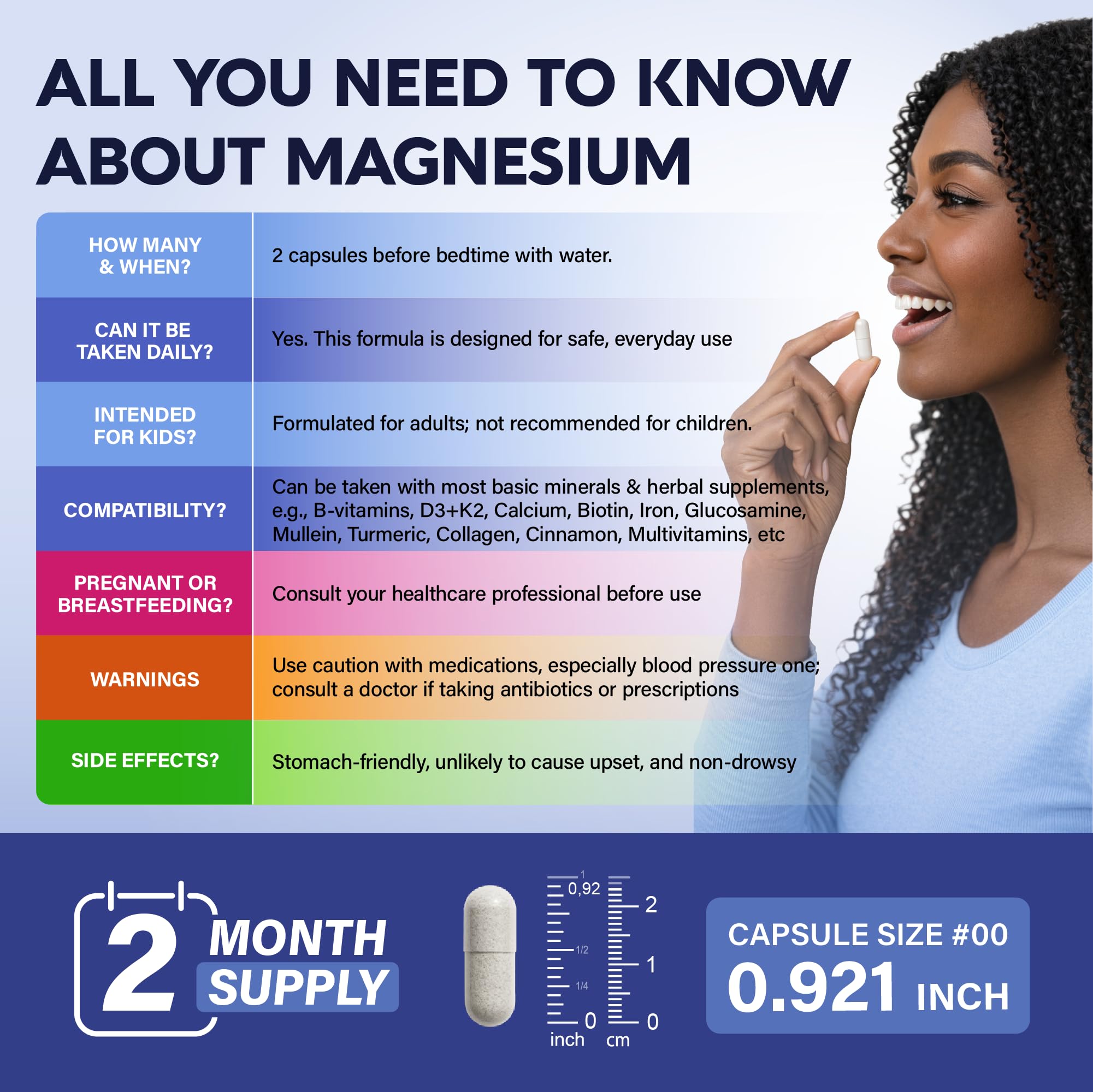 Magnesium Glycinate - Sleep & Relaxation Support - Extra Strength Glycinate, Glycine & Taurine 1500 mg - Magnesium Supplement for Women & Men - Chelated & High Absorption - Made in USA - 120 Capsules NUTRAHARMONY buy supplements canada