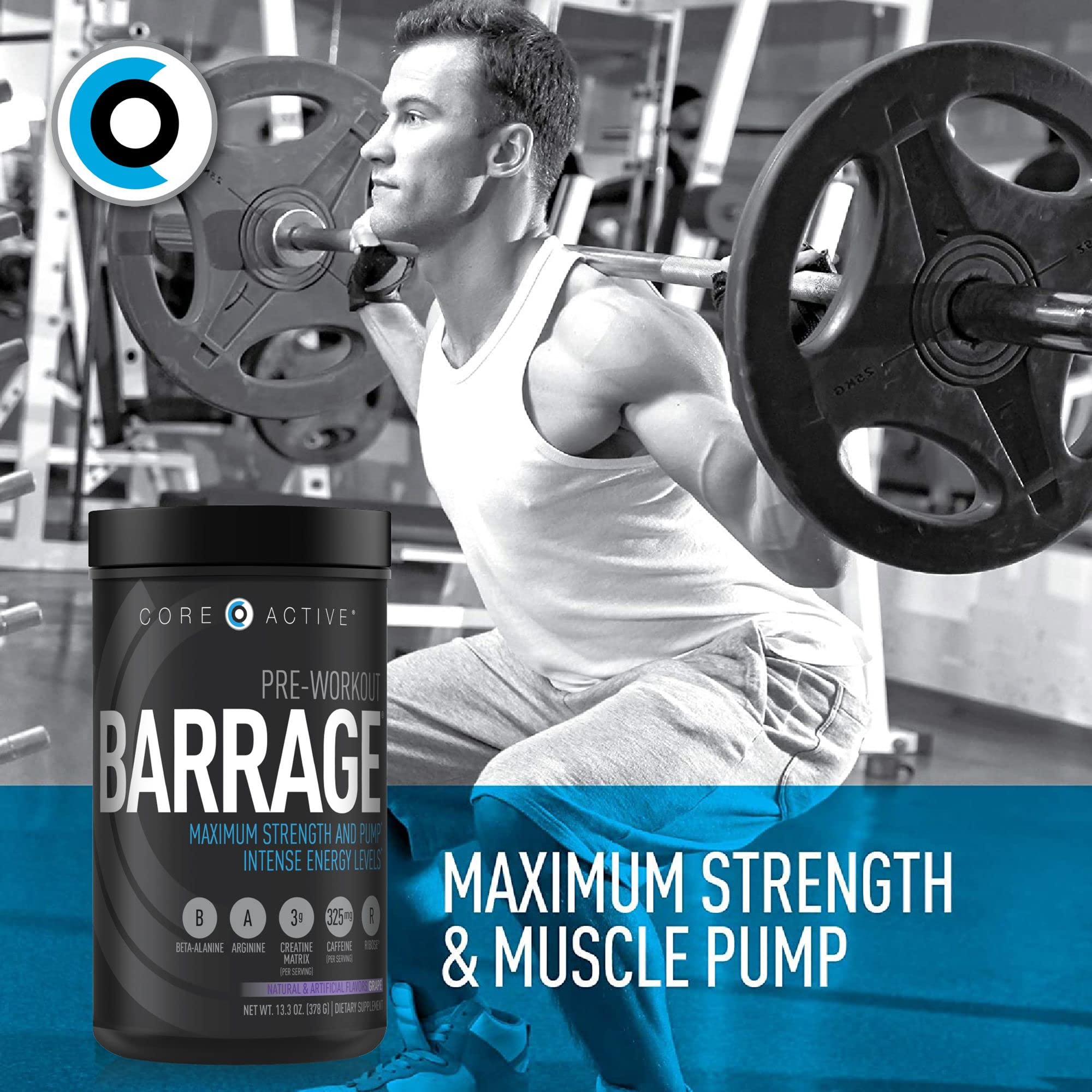 (CORE)ACTIVE Barrage Pre Workout Powder - Preworkout for Women & Men, Creatine (CORE)ACTIVE buy supplements canada