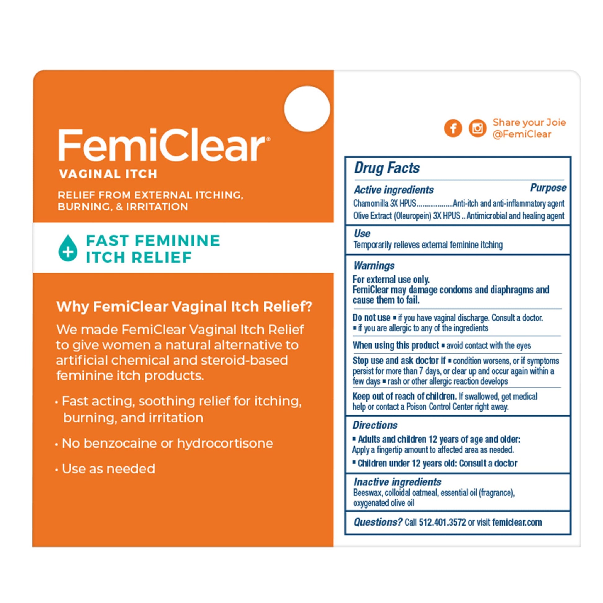 FemiClear Vaginal Itch Relief | Fast Feminine Itch Relief | Made With All-Natural & Organic Ingredients FemiClear buy supplements canada