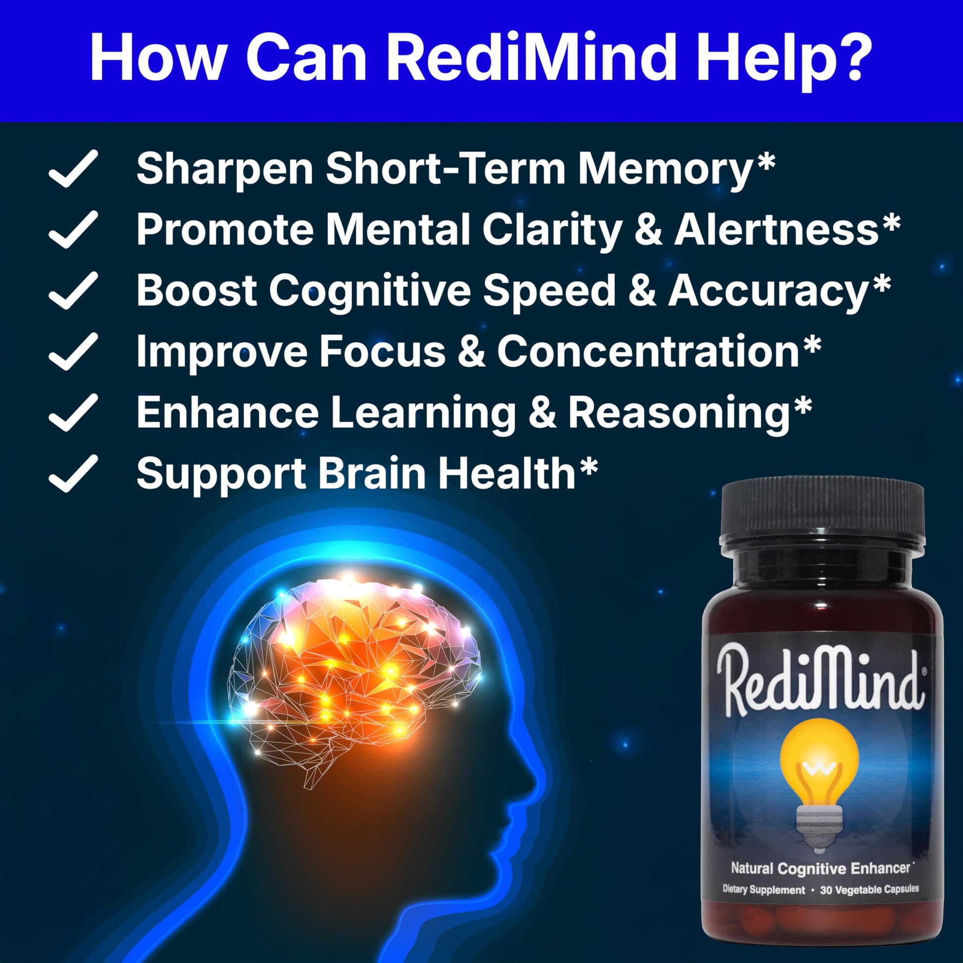 RediMind - Natural Cognitive Enhancement Supplement Capsule - Non-GMO, Vegan, Gluten-Free RediMind buy supplements canada