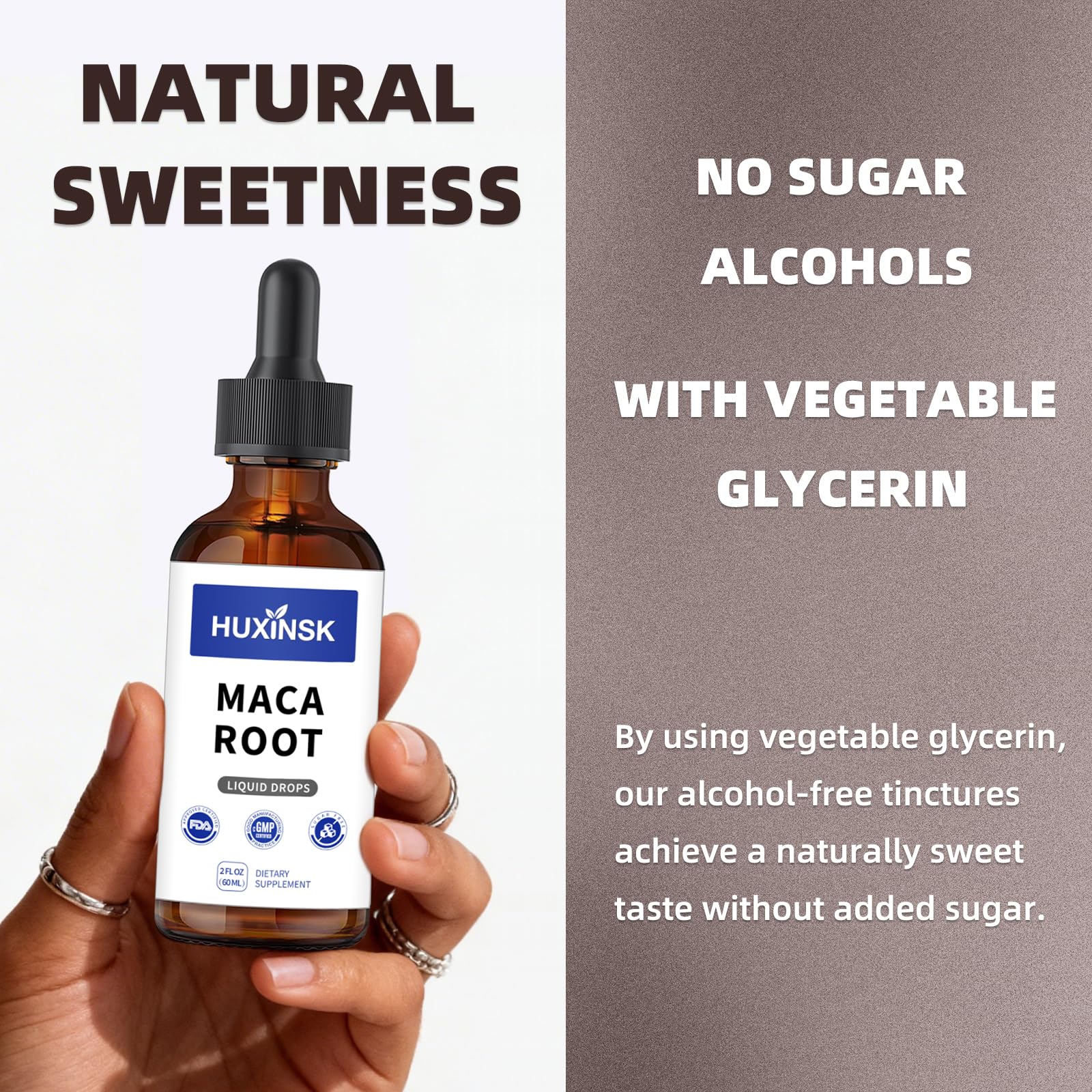 Maca Root Liquid Drops Extract | Peruvian Black & Red Blend | Natural Energy & Hormone Balance | Alcohol-Free, 60ml Vegan Tincture HUXINSK buy supplements canada