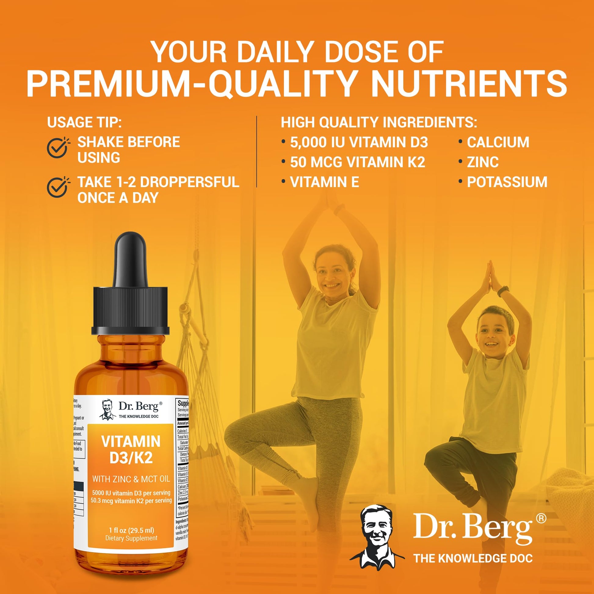 Dr. Berg Liquid Vitamin D3 & K2 Supplement - For Bone, Teeth, Mood & Immune Health Dr. Berg Nutritionals buy supplements canada