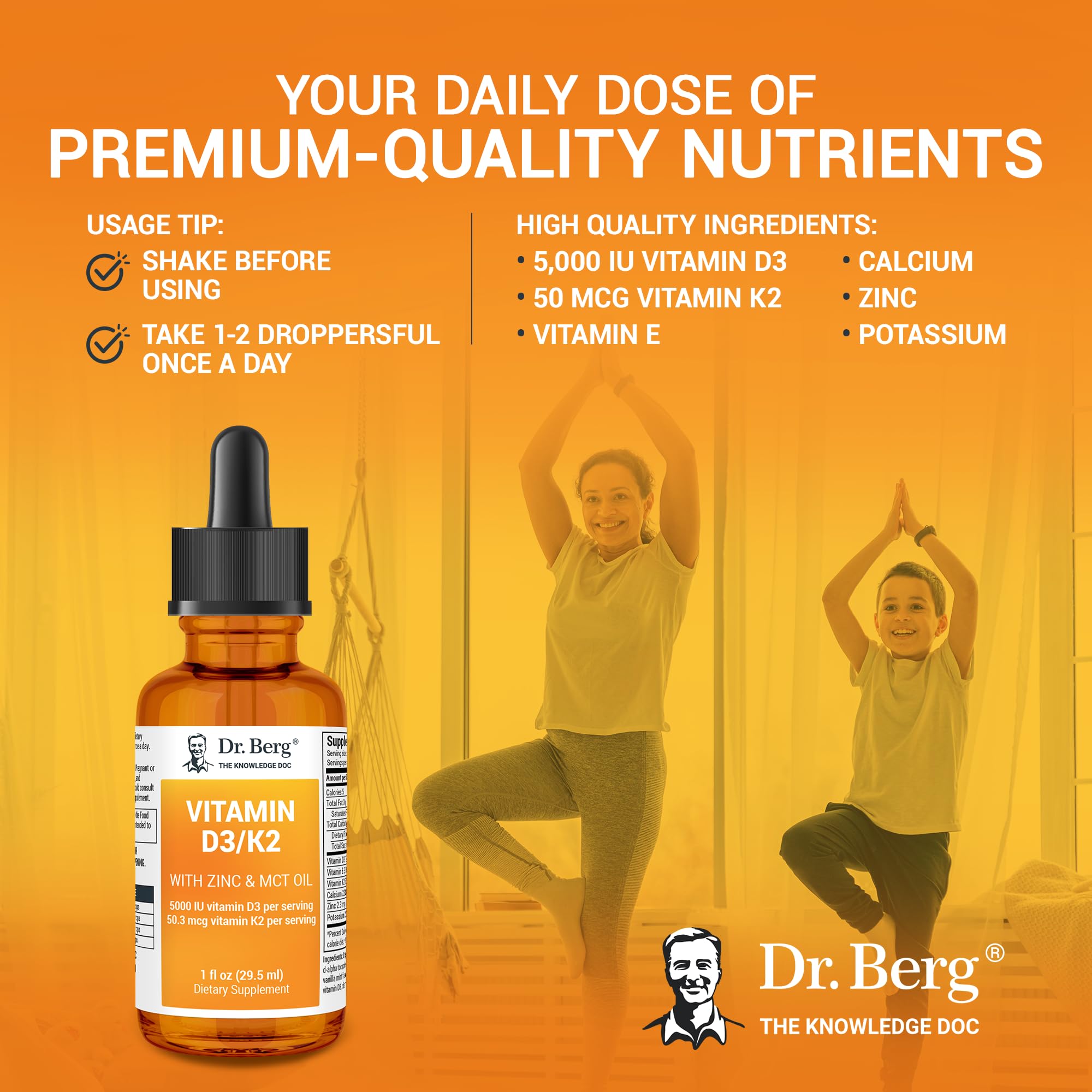 Dr. Berg Liquid Vitamin D3 & K2 Supplement - For Bone, Teeth, Mood & Immune Health Dr. Berg Nutritionals buy supplements canada
