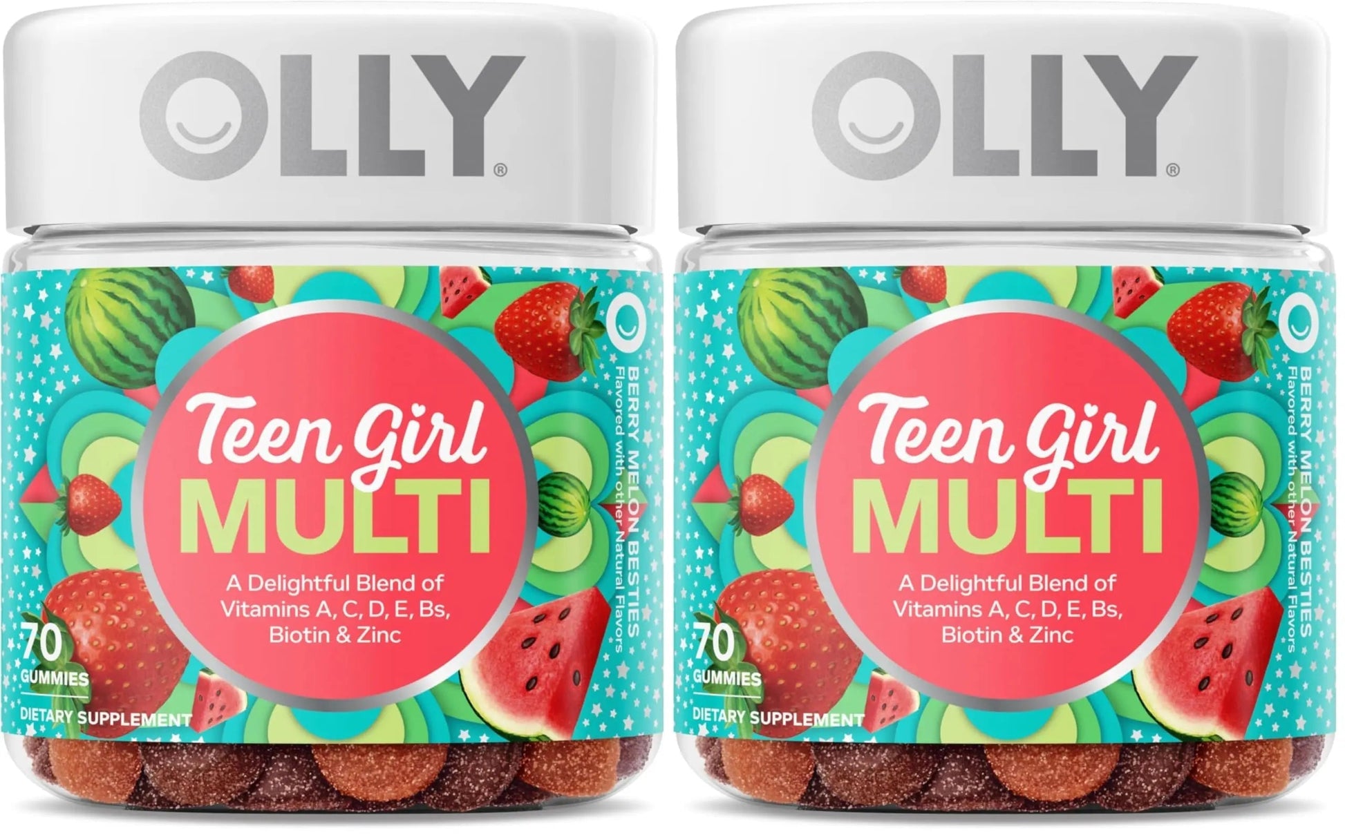OLLY Teen Girl Multi Gummy, Healthy Skin and Immune Support, 15 Essential Vitamins, Biotin, Zinc, Calcium, Chewable Multivitamin OLLY buy supplements canada