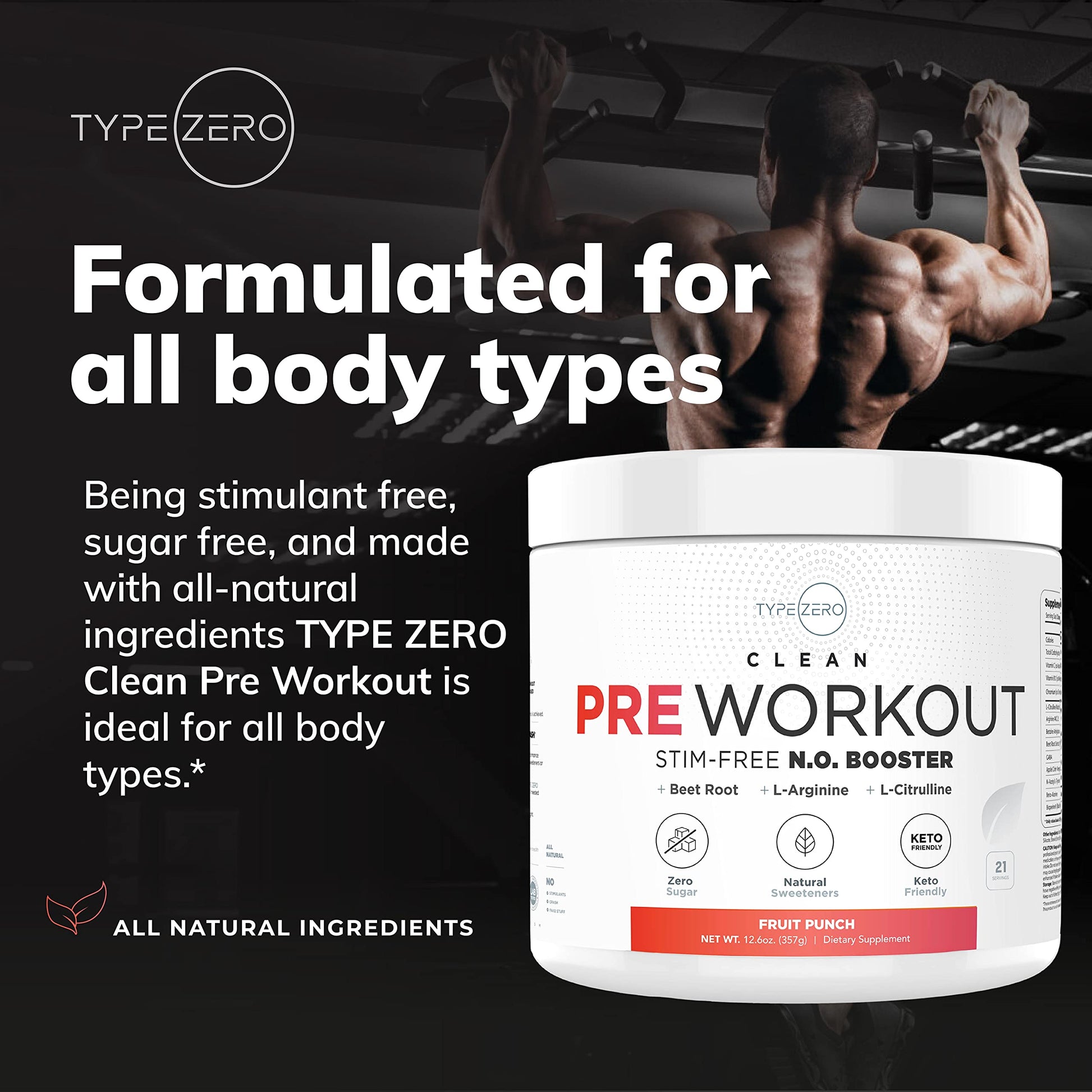 Ultra Clean Stim Free Pump Pre Workout + Nitric Oxide Booster (Fruit Punch) Beetroot, 7G Arginine Citrulline Malate, Betaine, Beta A, ACV+ - Sugar/Caffeine Free Natural Non Stim Preworkout Men & Women Type Zero buy supplements canada