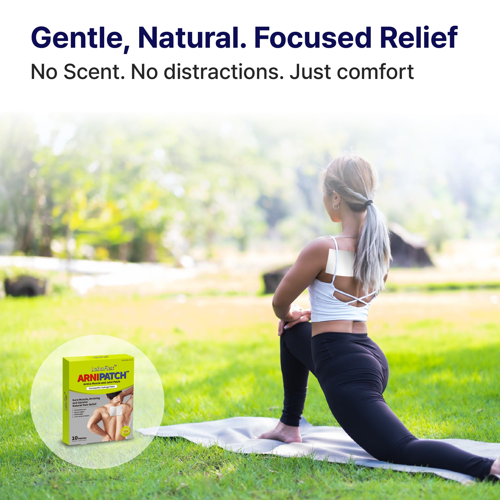 Arnica Hydrogel Pain Relief Patches | Natural Relief for Muscle, Joint, Bruises & Swelling | Flexible, Non-Greasy & Long-Lasting | Great for Back, Knee & Neck Pain (3.9"x4.7", 10, Count) Wooshin Labottach buy supplements canada