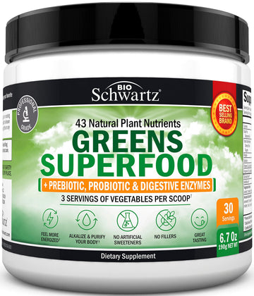 Super Greens Powder Superfood - Greens Powder with Probiotics Prebiotics Digestive BioSchwartz buy supplements canada