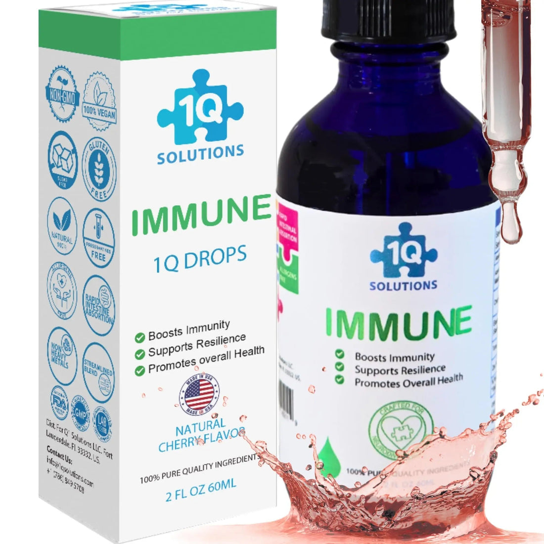 1Q Immune – Liquid Immune Support Supplement for Kids | Elderberry Extract, Turmeric & Acerola Cherry 1Q Solutions buy supplements canada
