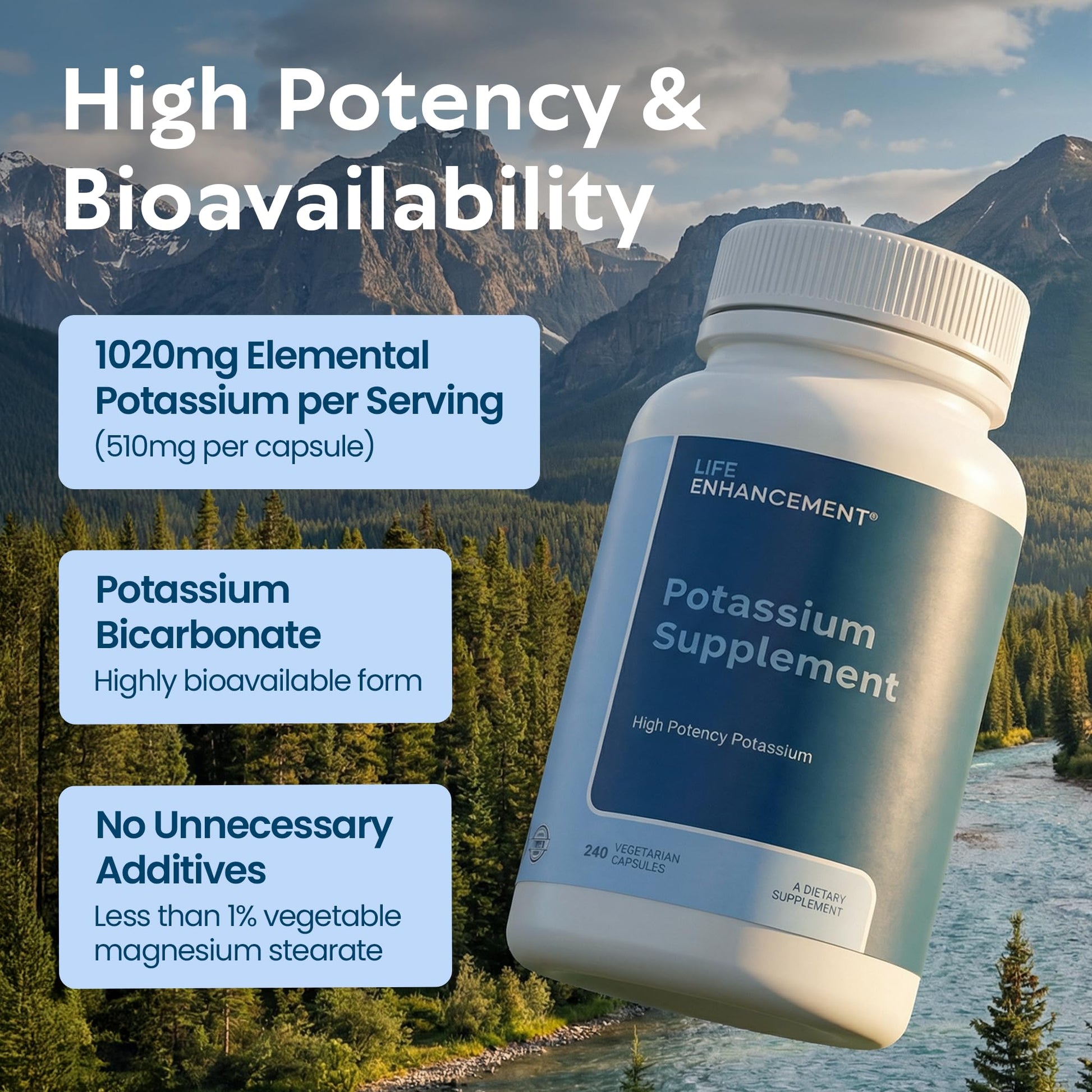 Life Enhancement High Potency 1020 mg Potassium Supplement for Muscle, Brain & Bone Health - No Additives High Absorption Elemental Potassium Supplement Life Enhancement buy supplements canada