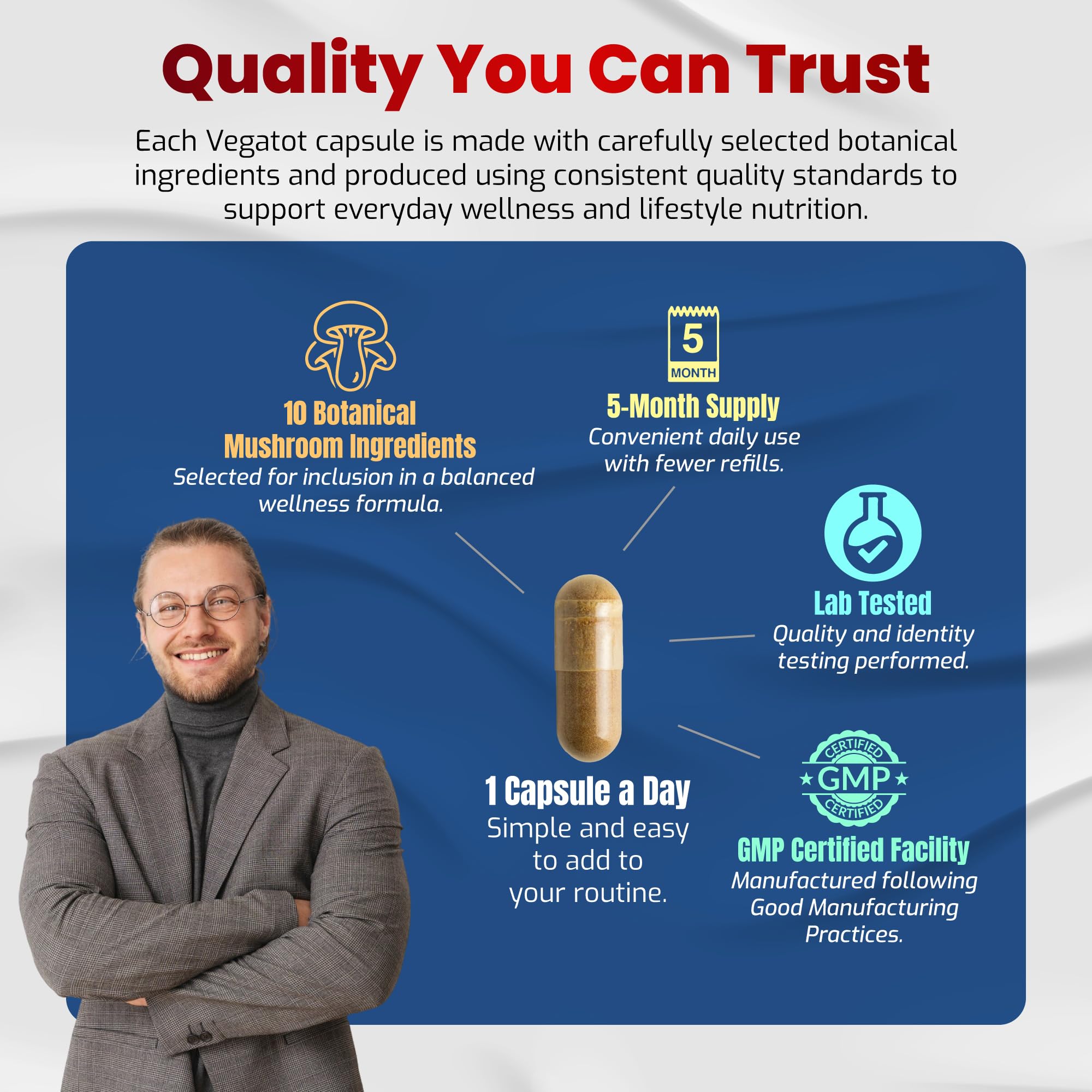 10 in 1 High Strength Mushroom Supplement - Lions Mane, Cordyceps, Reishi - Brain Supplements for Memory and Focus ** 5-Month Supply VEGATOT buy supplements canada