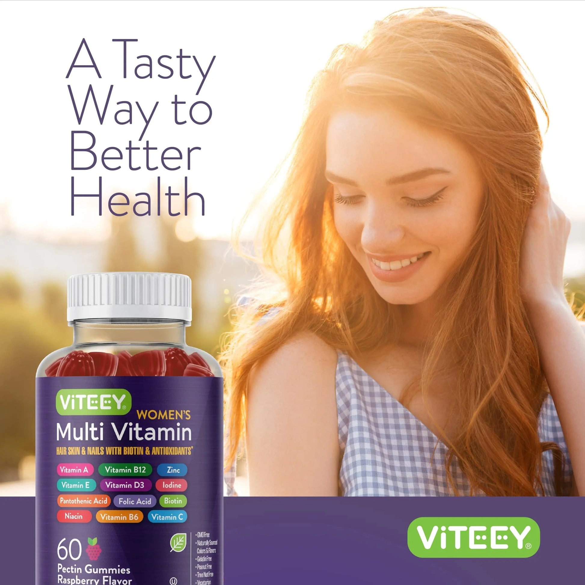Viteey Womens Multivitamin Gummies - Immune Support - 12 in 1 Essential Vitamins & Minerals - Vitamin A, C, D3, E, B6, B12, Folic Acid, Biotin, Calcium Viteey buy supplements canada