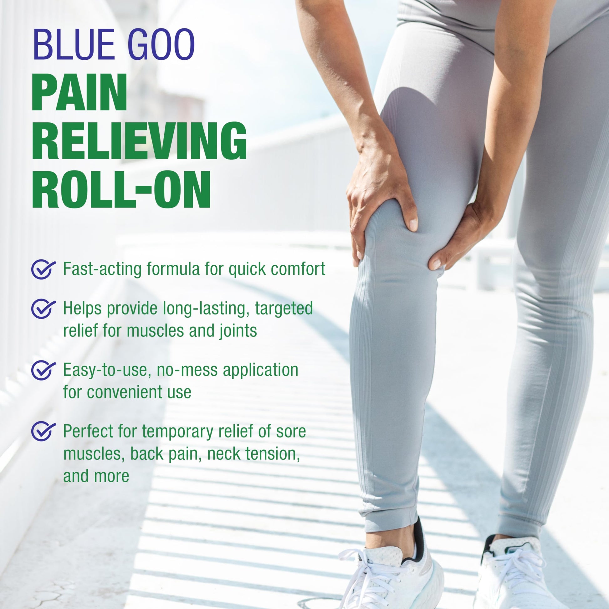 Blue Goo Pain Relieving Menthol Roll On - Fast-Acting Muscle & Joint Pain Relief - 2 x 2.5 oz Blue Goo buy supplements canada
