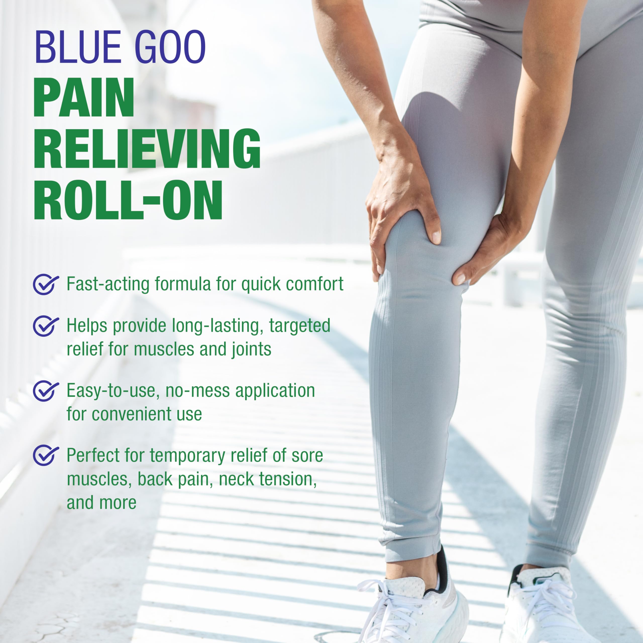 Blue Goo Pain Relieving Menthol Roll On - Fast-Acting Muscle & Joint Pain Relief - 2 x 2.5 oz Blue Goo buy supplements canada