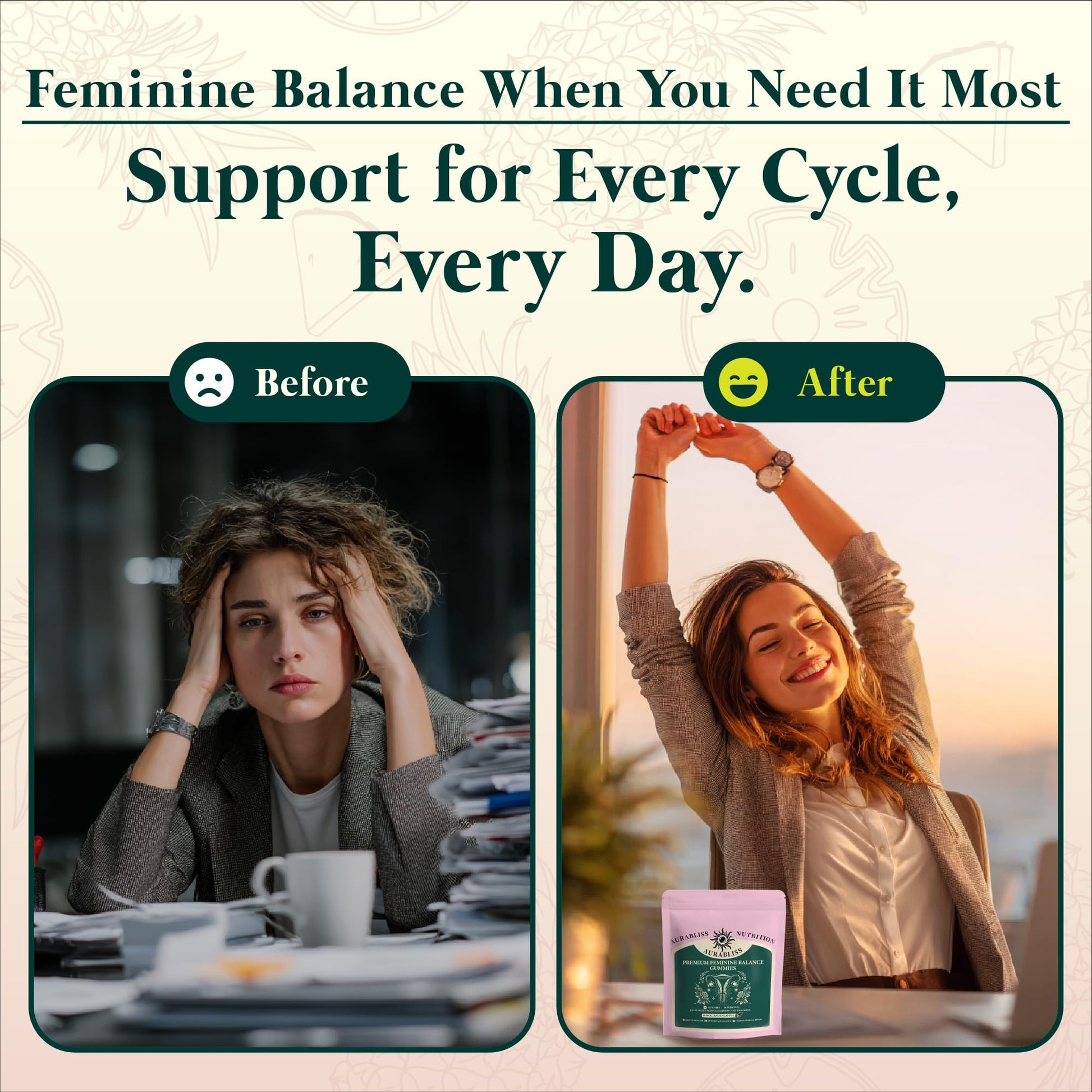 Premium Feminine Balance Gummies for Women - Hawaiian Pineapple Gummies for Women PH Balance Wellness, Immune Support, Vegan Daily Supplement for Odor and Flora Health , 60 Counts - 30 Servings Aurabliss buy supplements canada
