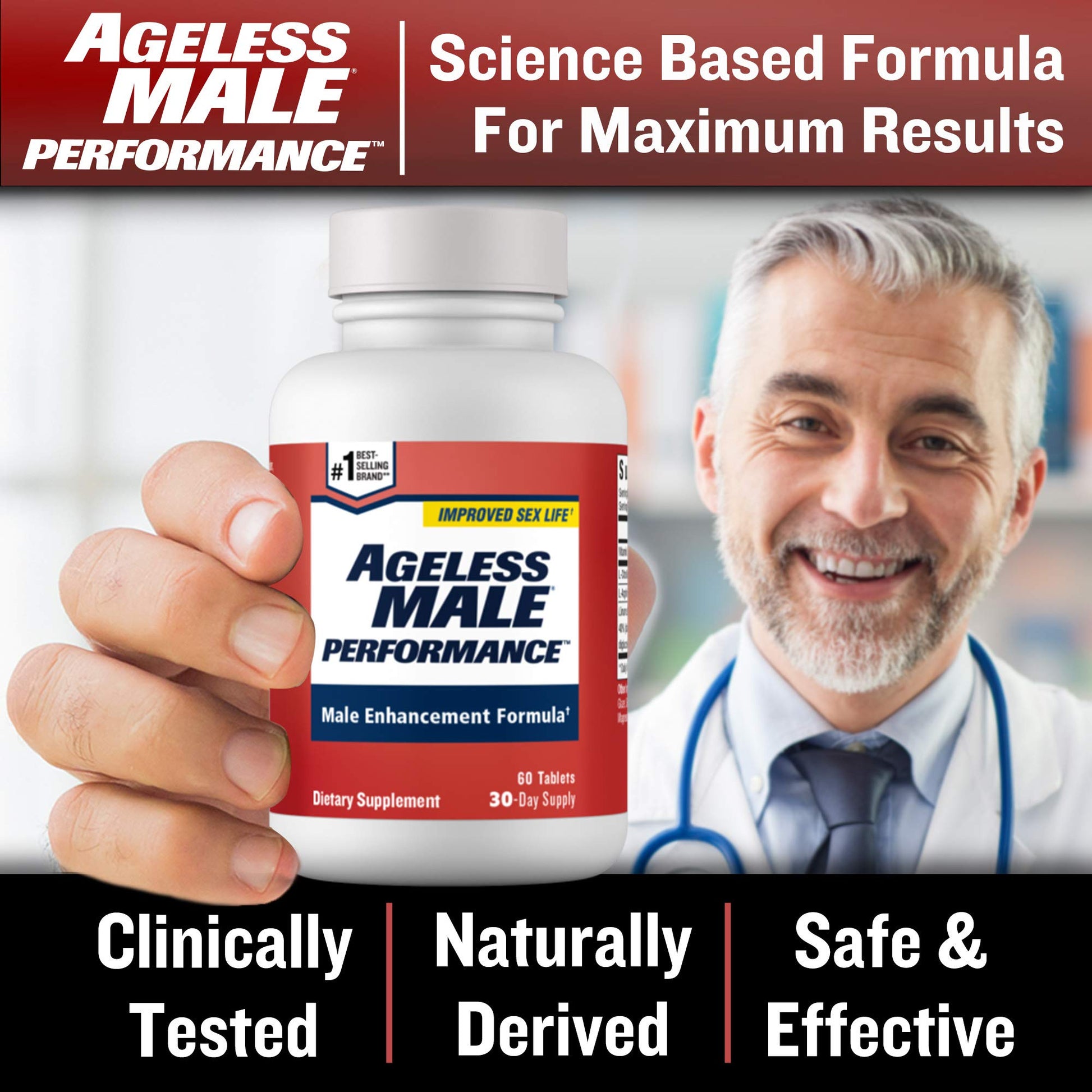 Ageless Male Performance Nitric Oxide Booster for Men - Promote Blood Circulation New Vitality buy supplements canada