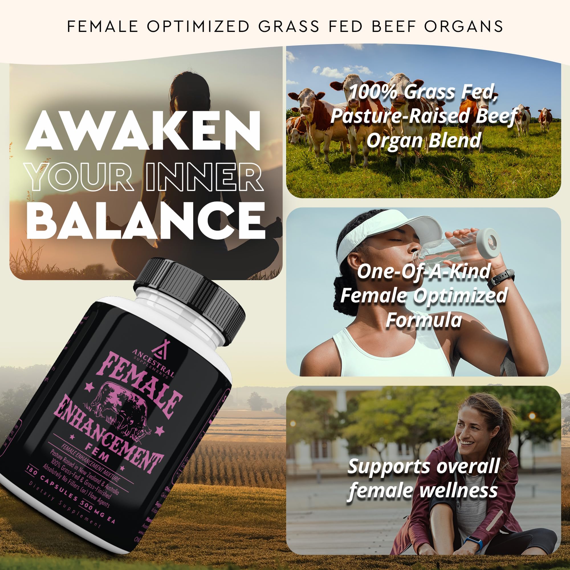 Beef Organ Supplement for Women – Supports Hormone Balance, Energy & Wellness – Grass Fed, Pasture Raised Superfood – Liver, Heart, Kidney, Bone Marrow – Collagen, CoQ10, B12 – Female Support Blend Ancestral Supplements buy supplements canada