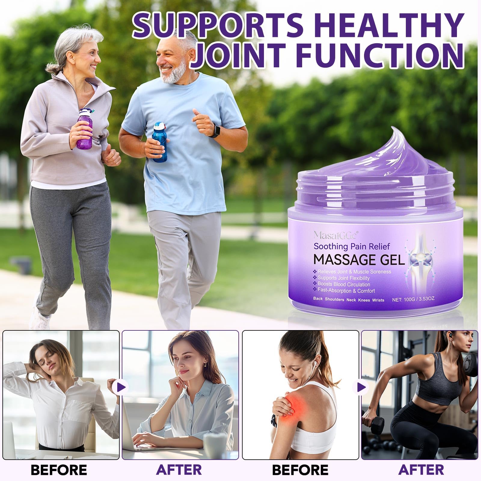 Soothing Massage Gel - Joint Massage Purple Gel, Natural Ingredients & Fast-Absorbing for Soothing Joint, Shoulder, Knee, Back & Muscle Stiffness GTZSXNP buy supplements canada