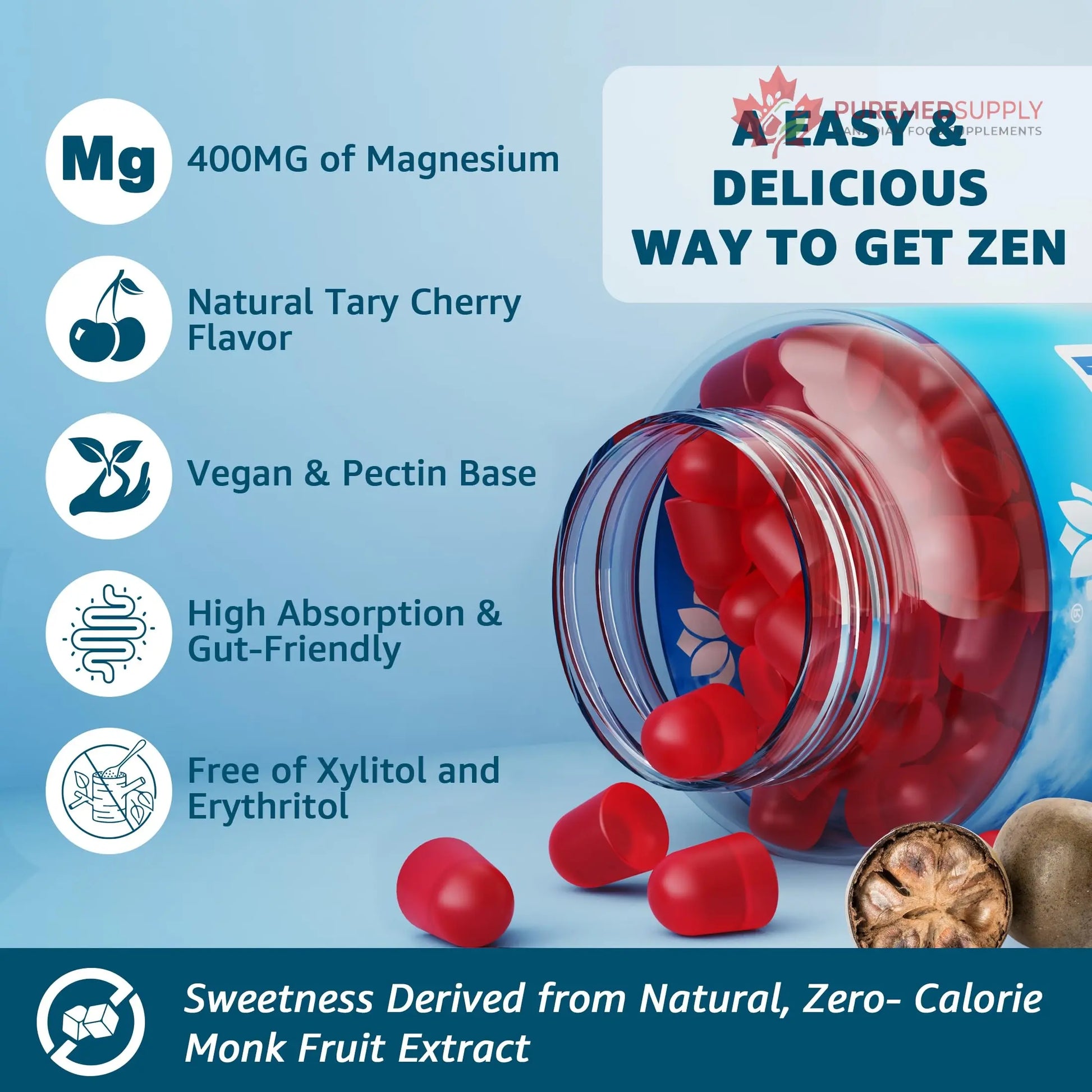 Sugar Free Magnesium Complex for Women, Calm Magnesium Gummies for Adults 400mg, Magnesium Glycinate, Citrate, Malate & More- Magnesium Gummy with Magnesium Ashwagandha, D3, B12 for Relax, Calm, Vegan LILICARE buy supplements canada